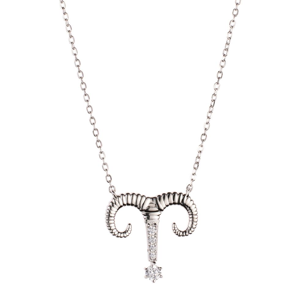 DIAMONIQUE® Sternzeichen-Kette mind. = 0,09ct Brillantschliff Silber rhodiniert