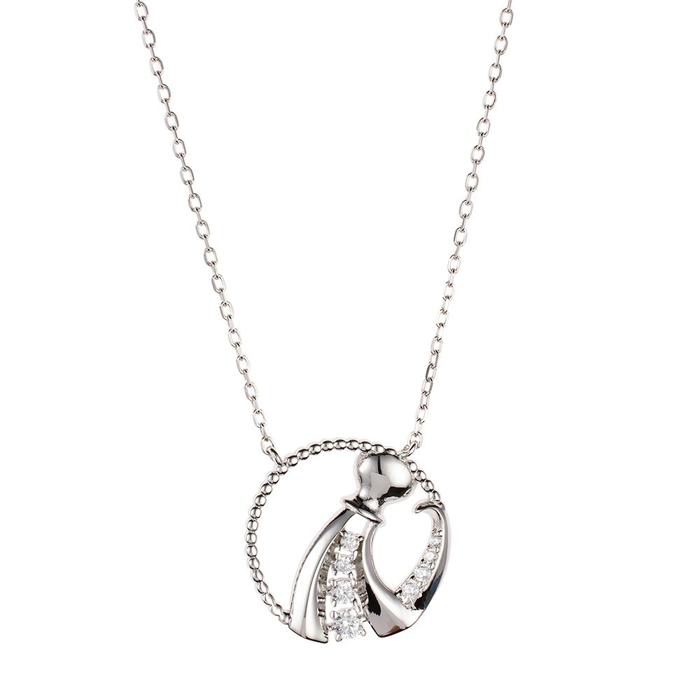 DIAMONIQUE® Sternzeichen-Kette mind. = 0,09ct Brillantschliff Silber rhodiniert