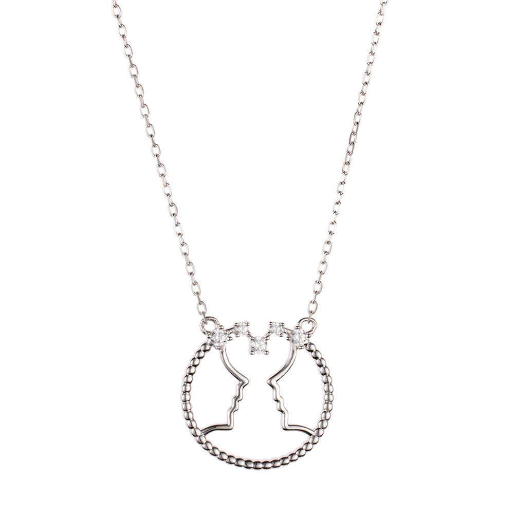 DIAMONIQUE® Sternzeichen-Kette mind. = 0,09ct Brillantschliff Silber rhodiniert