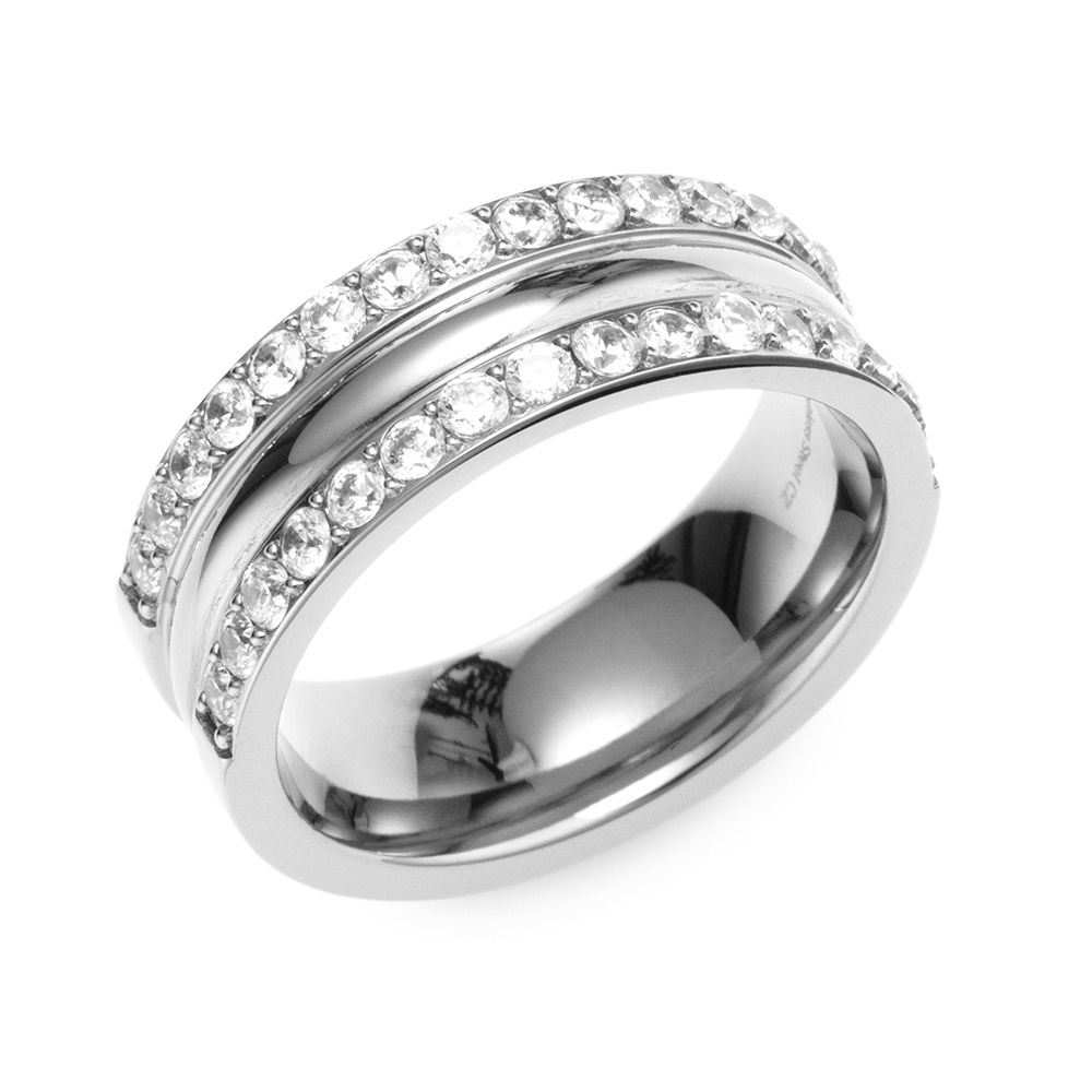DIAMONIQUE® Ring mind.= 0,60ct Brillantschliff Edelstahl