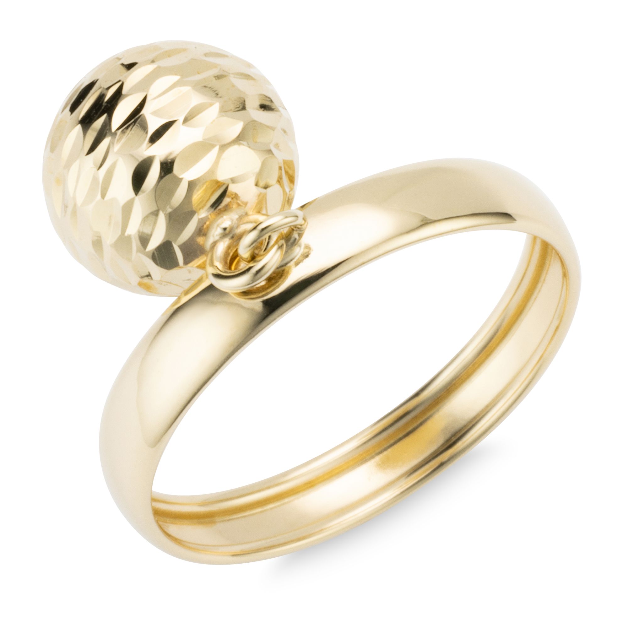 GOLDRAUSCH Kugel-Ring beweglich/diamantiert mind. 1g Gold 375