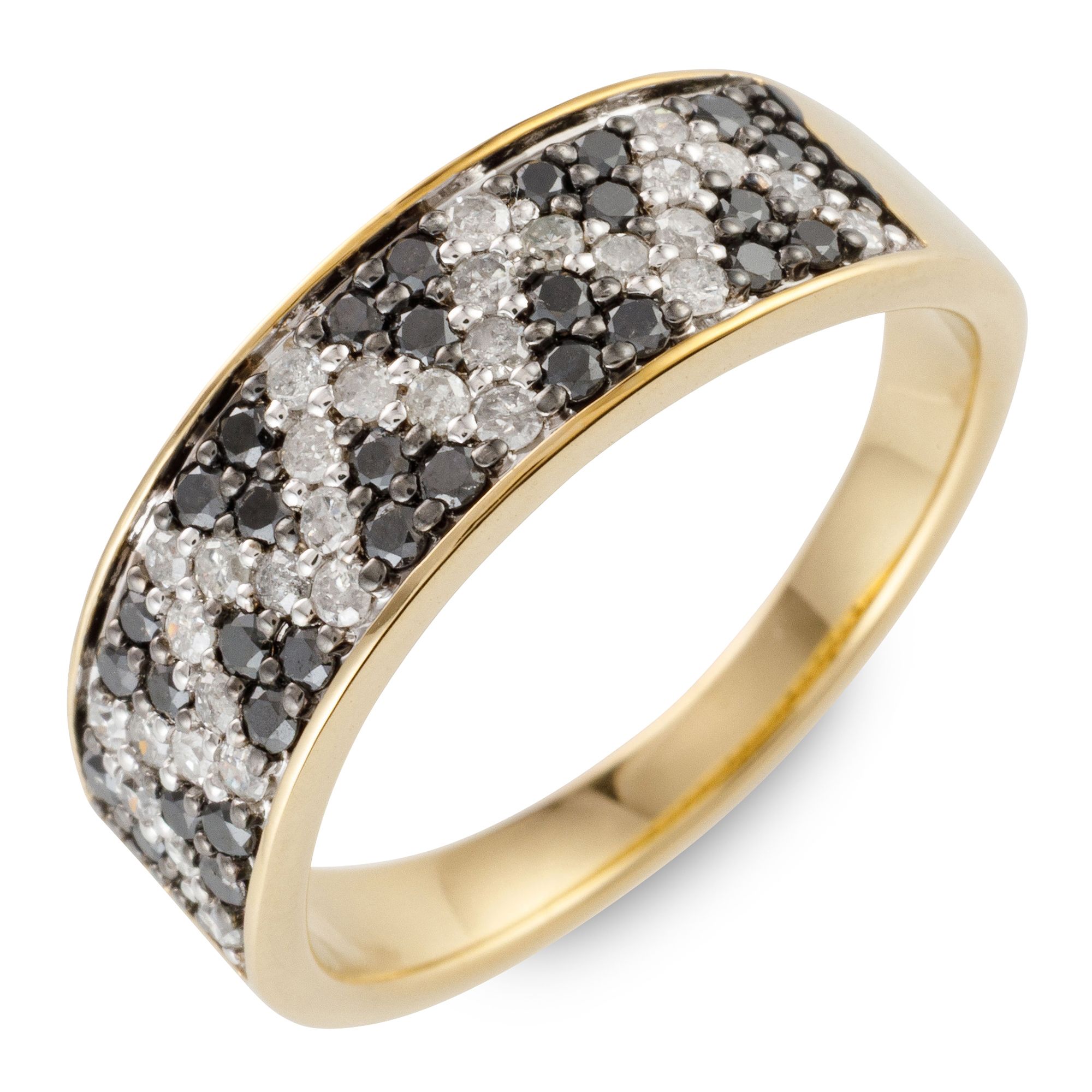 DIAMOUR Ring 62 Diamanten zus. ca. 0,55ct Silber 925, vergoldet