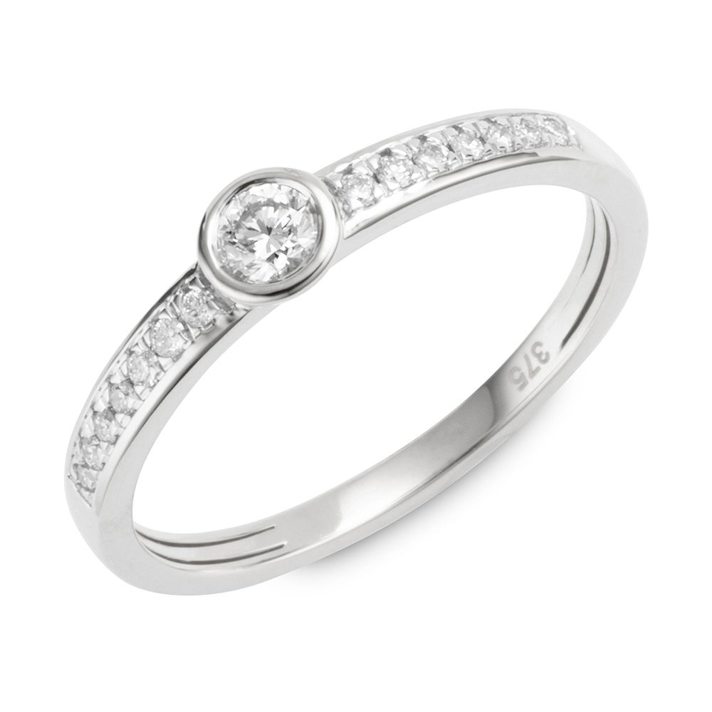 DIAMOUR Ring 15 Brillanten zus. ca. 0,23ct Gold 375