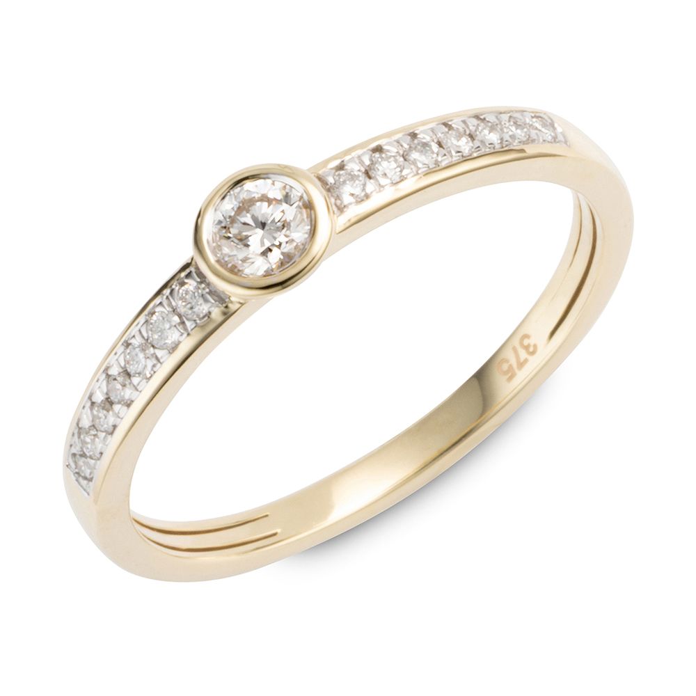 DIAMOUR Ring 15 Brillanten zus. ca. 0,23ct Gold 375
