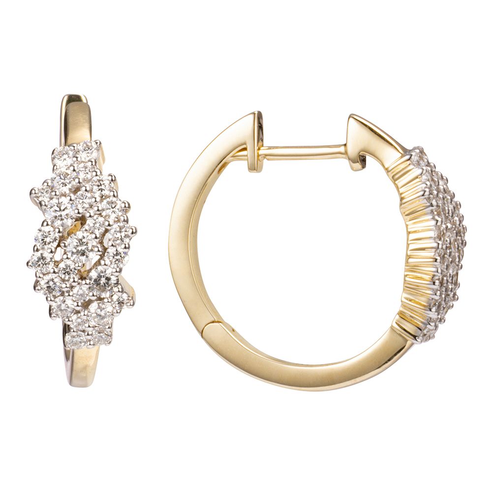 DIAMOUR Creolen 50 Brillanten zus. ca. 0,60ct Gold 585
