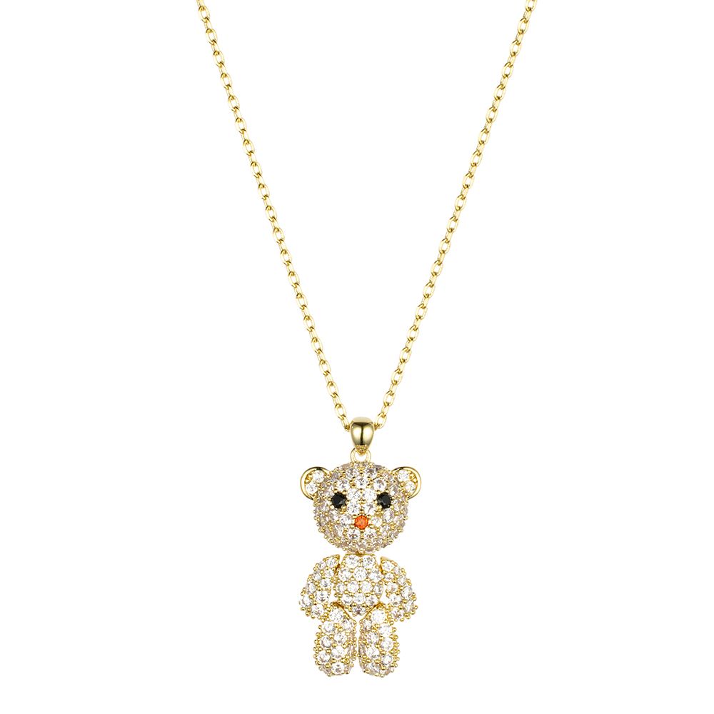Teddy-Collier Länge 45+5cm Karabinerverschluss bewegliche Details Modeschmuck