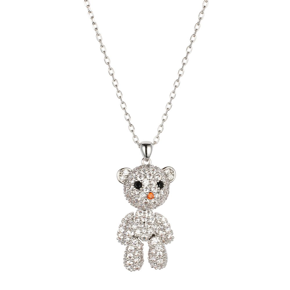 Teddy-Collier Länge 45+5cm Karabinerverschluss bewegliche Details Modeschmuck