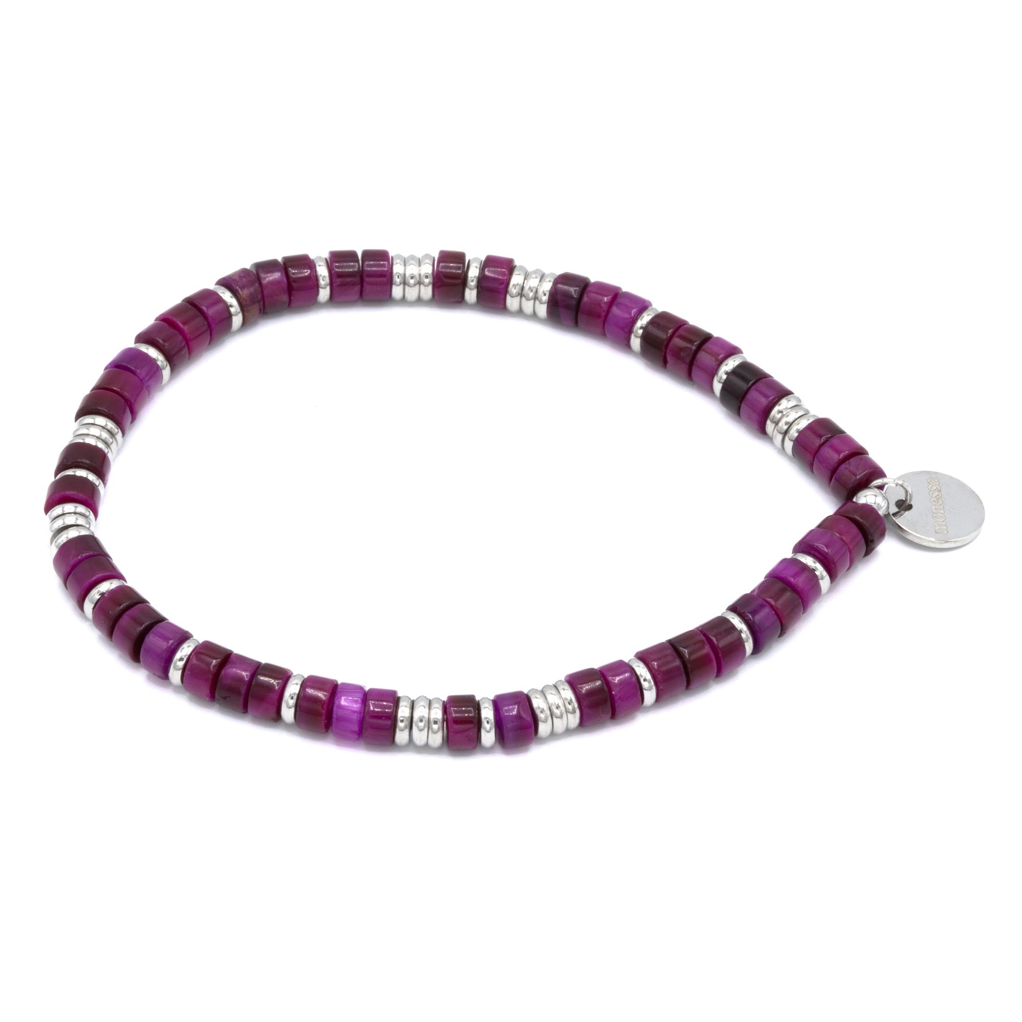 MONESSA Armband Edelsteine flexibel Edelstahl