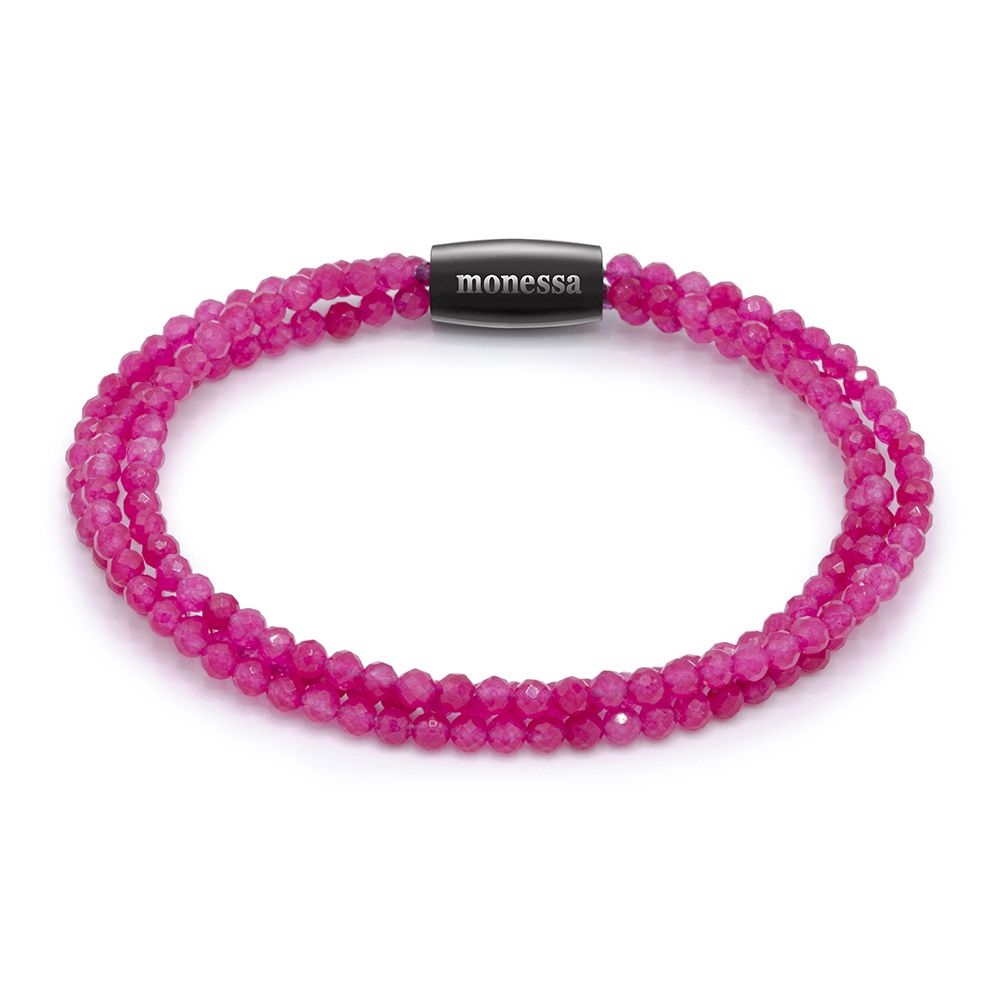 MONESSA Armband 3-Strang Edelsteine Magnetverschluß