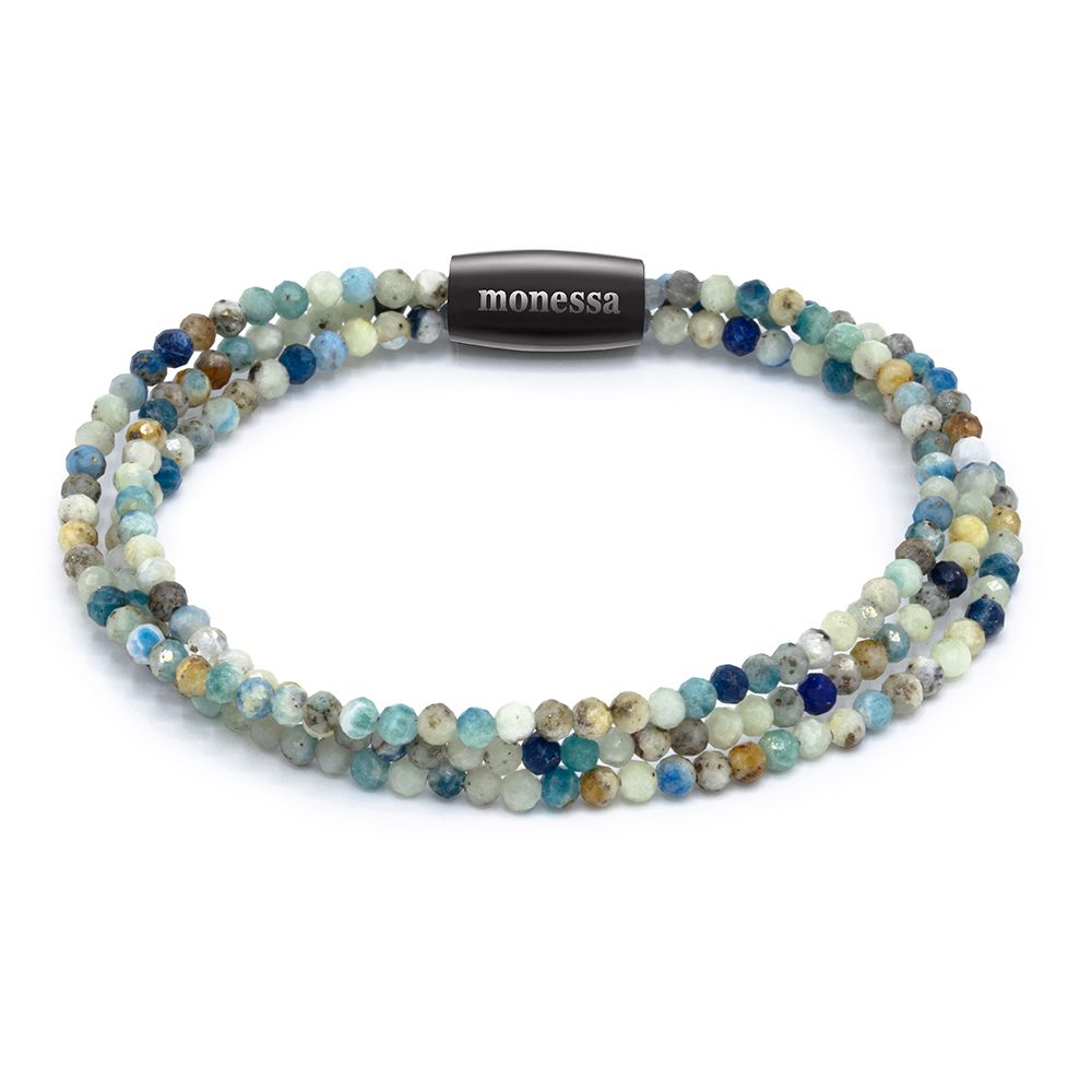 MONESSA Armband 3-Strang Edelsteine Magnetverschluß