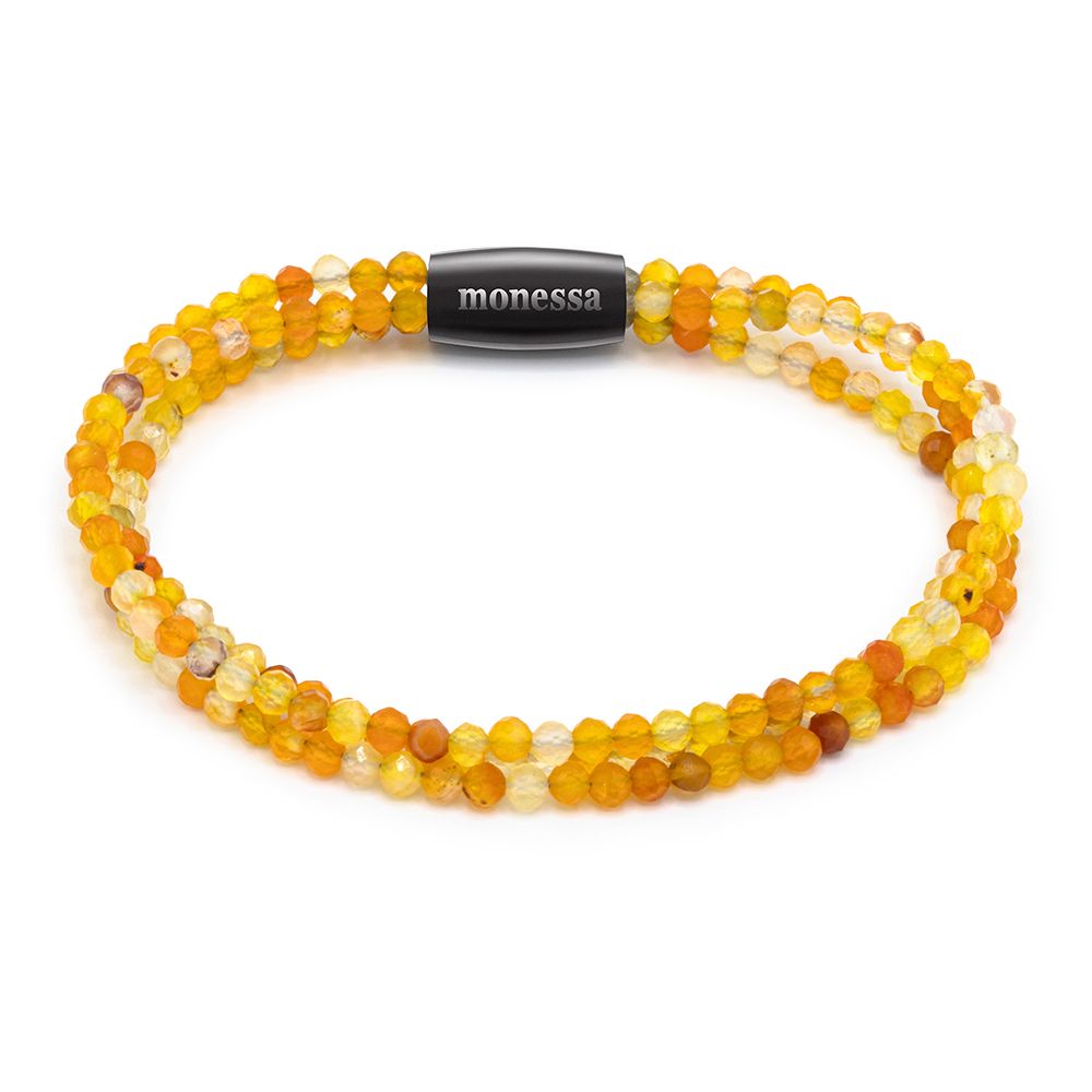 MONESSA Armband 3-Strang Edelsteine Magnetverschluß