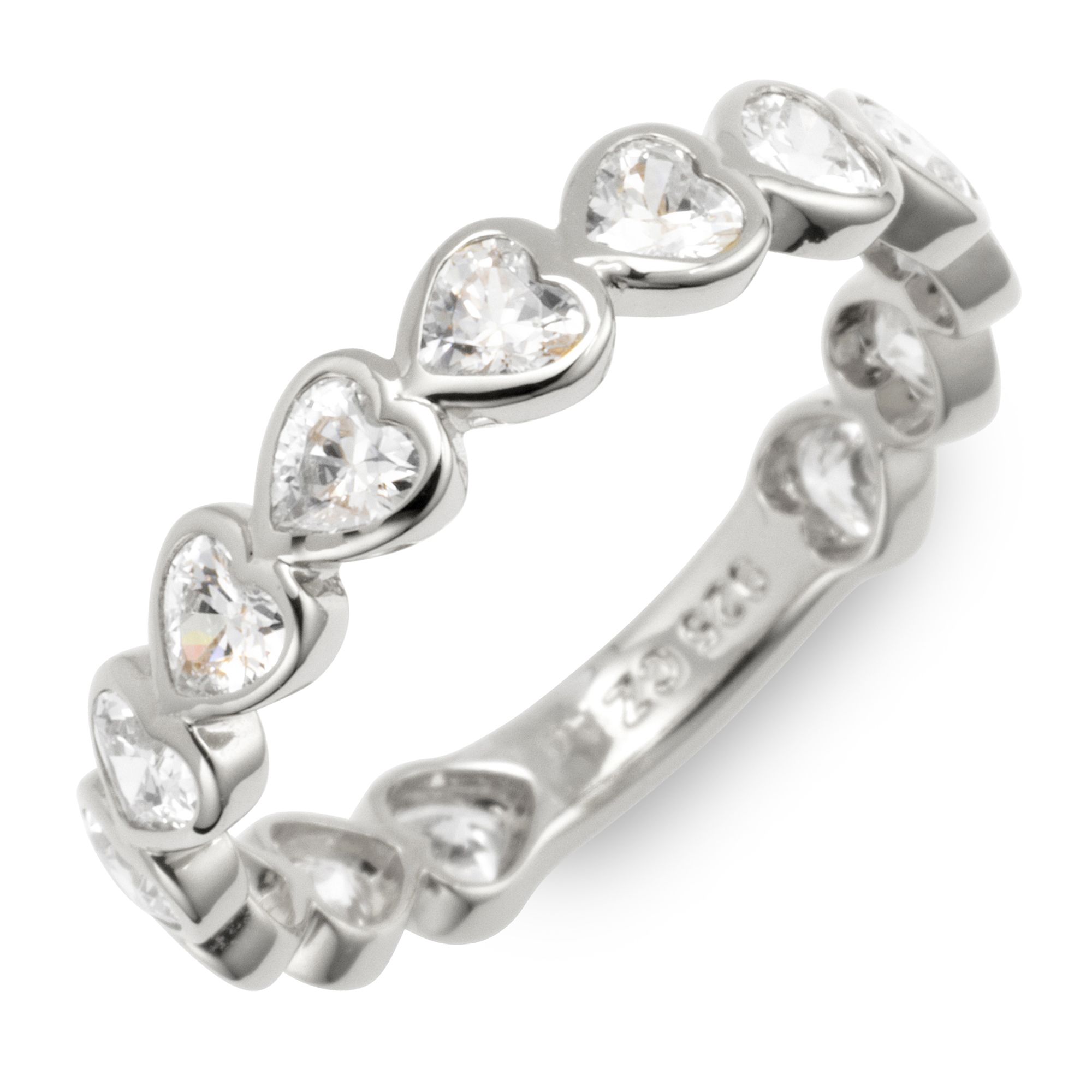 DIAMONIQUE® Ring mind. = 1,30ct Herzschliff Silber 925