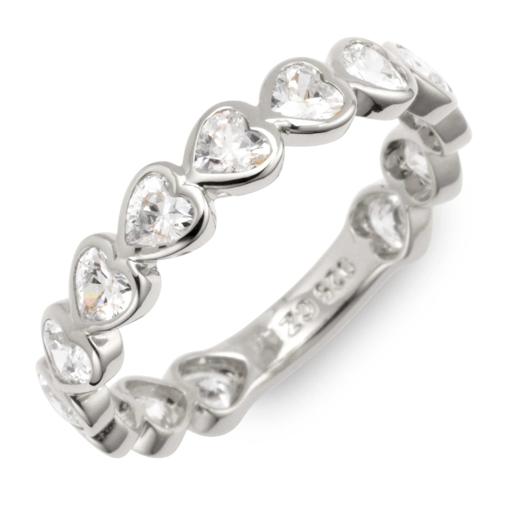 DIAMONIQUE® Ring mind. = 1,30ct Herzschliff Silber 925