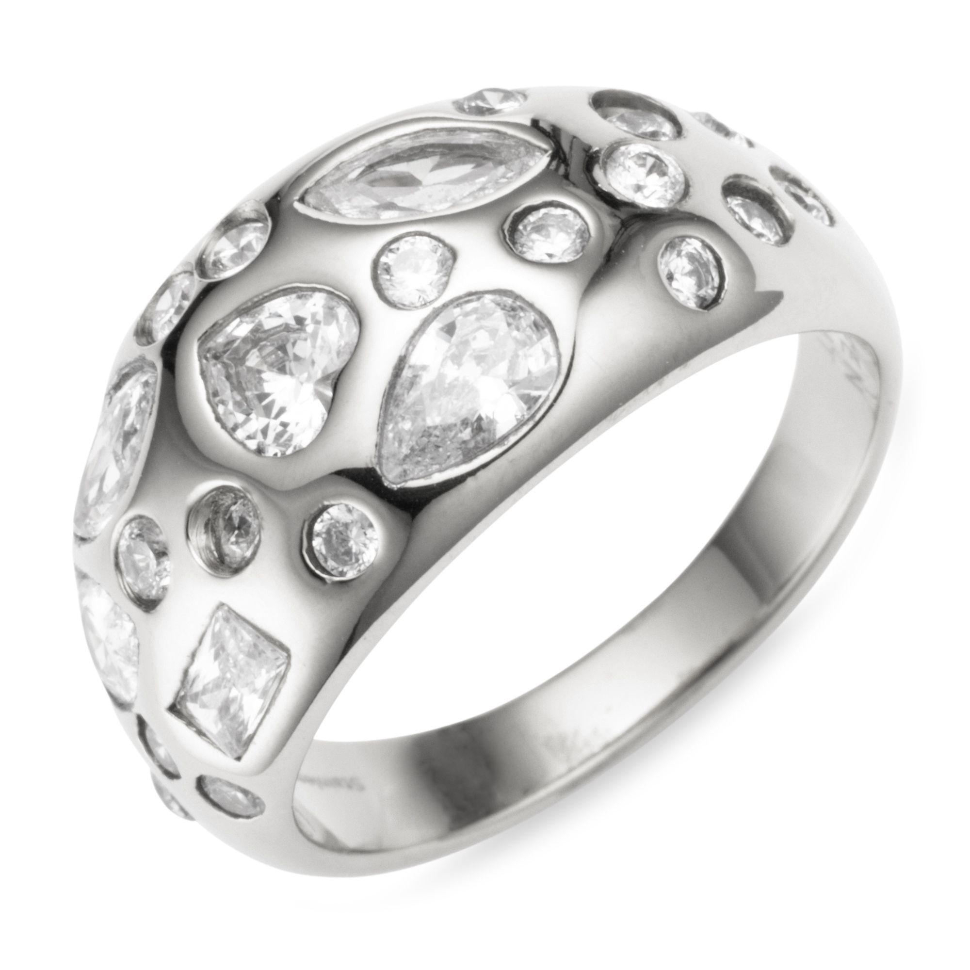 STEFFEN SCHRAUT Ring 24 Zirkonia Schliffmix Edelstahl