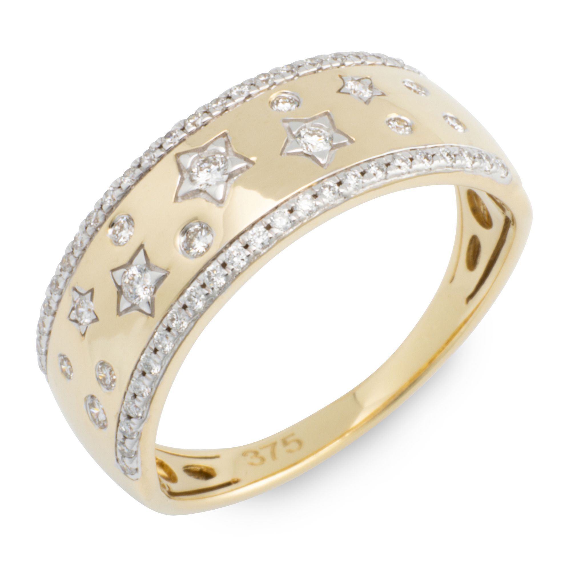 DIAMOUR Ring 60 Brillanten zus. ca. 0,25ct Gold 375
