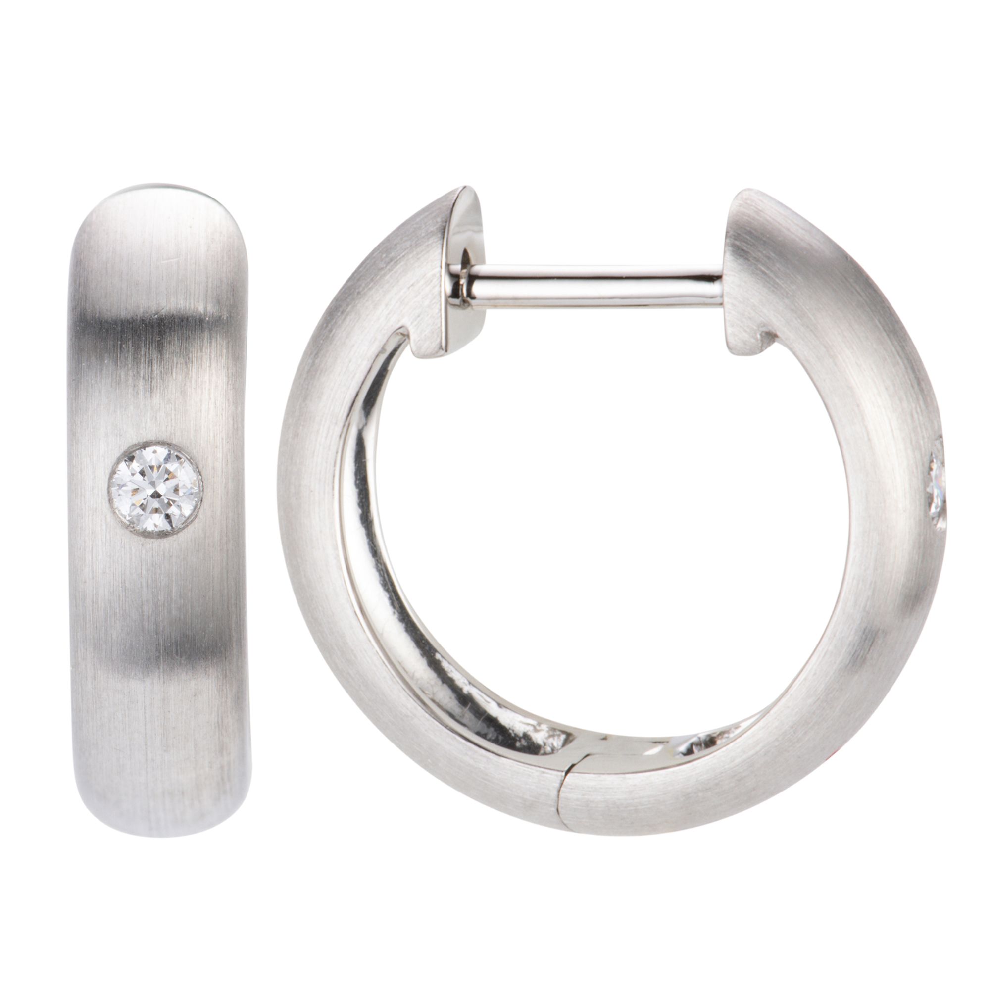 PLATINITY Creolen 2 Brillanten zus. ca. 0,06ct Platin 950