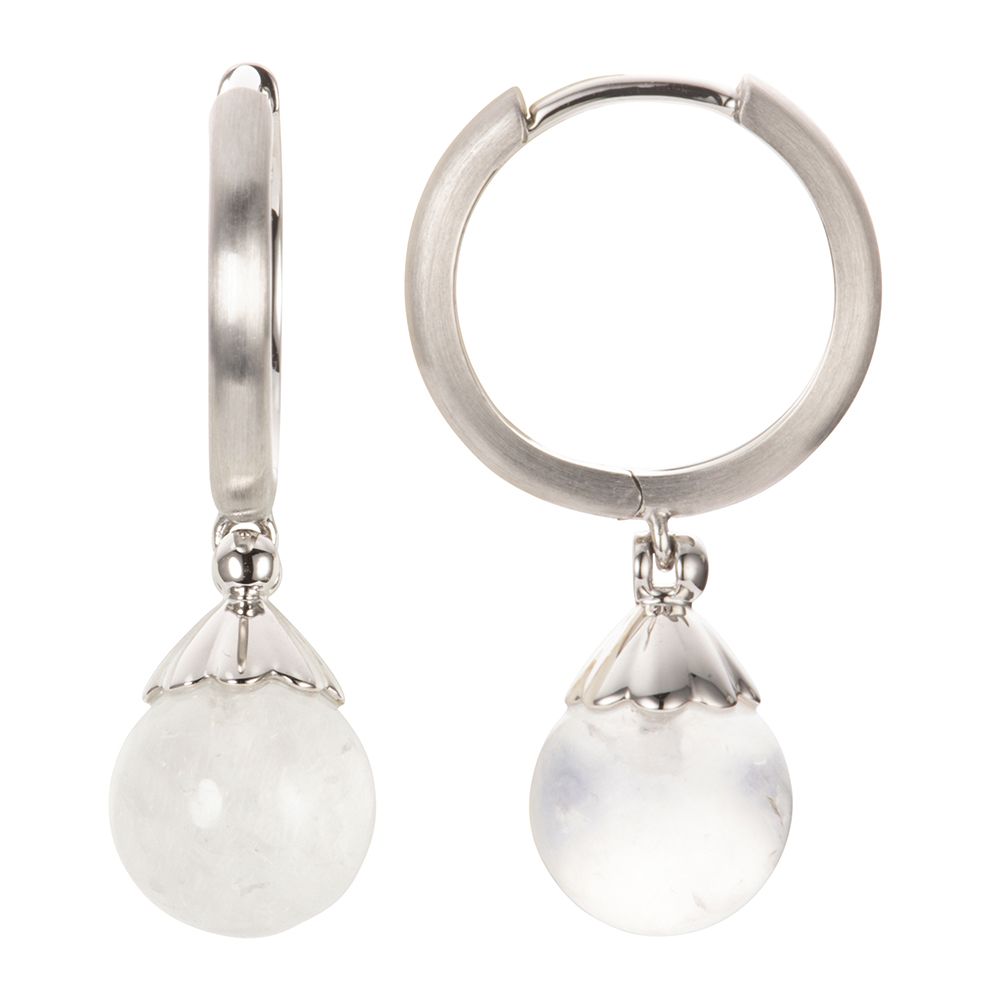 PLATINITY Creolen 2 Mondsteine zus. ca. 6,80ct Platin 950