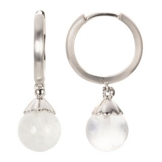 PLATINITY Creolen 2 Mondsteine zus. ca. 6,80ct Platin 950