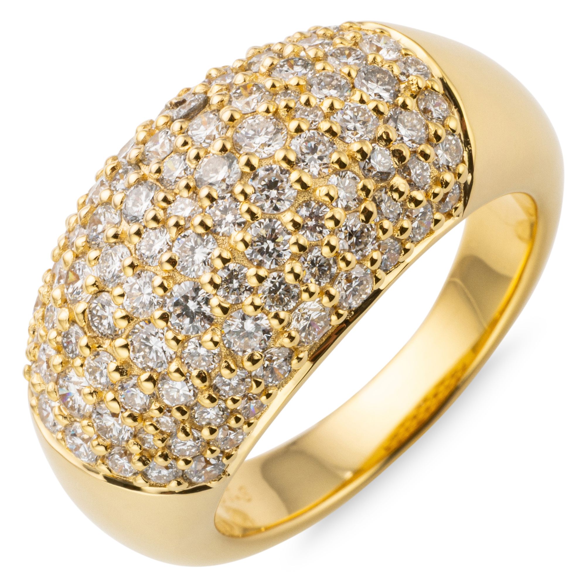 THOMAS & SOHN Lab Grown Brillanten zus. ca 1,50ct Ring Palladio vergoldet