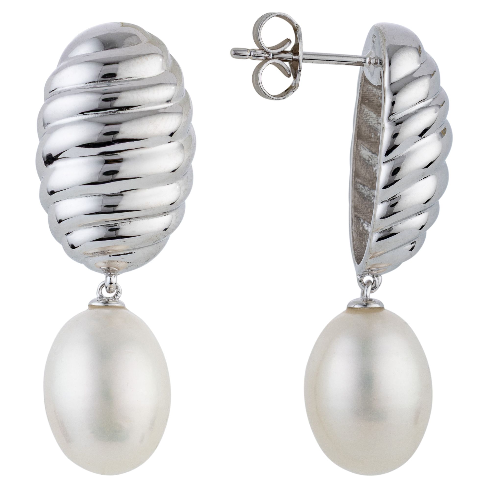 PERLEA Ohrhänger Süßwasserzucht- perlen 10-10,5mm Silber 925