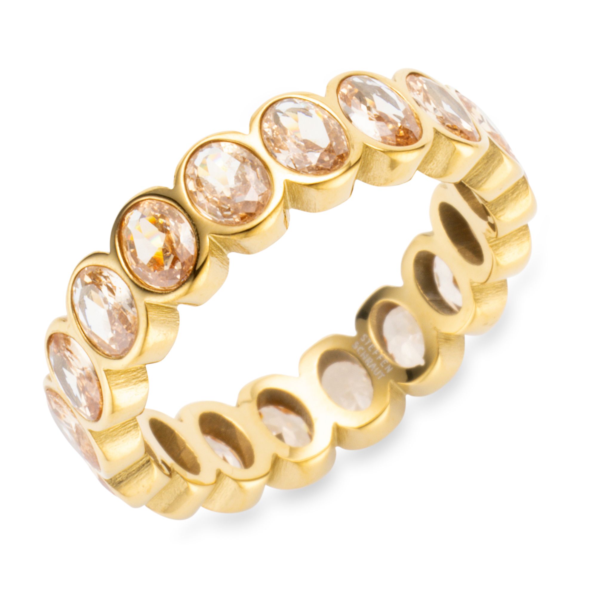 STEFFEN SCHRAUT Eternity-Ring mind. 18 Zirkonia Ovalschliff Edelstahl