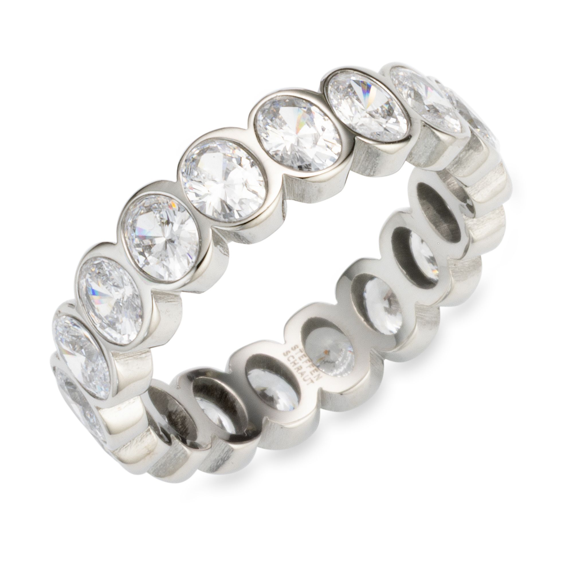 STEFFEN SCHRAUT Eternity-Ring mind. 18 Zirkonia Ovalschliff Edelstahl