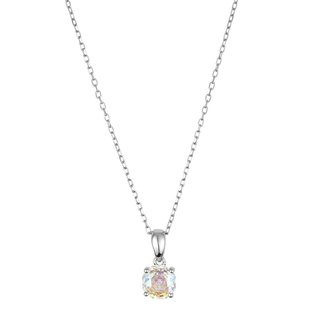 DIAMONIQUE® Anhänger mit Kette = 1,00ct Rose Cut Silber 925