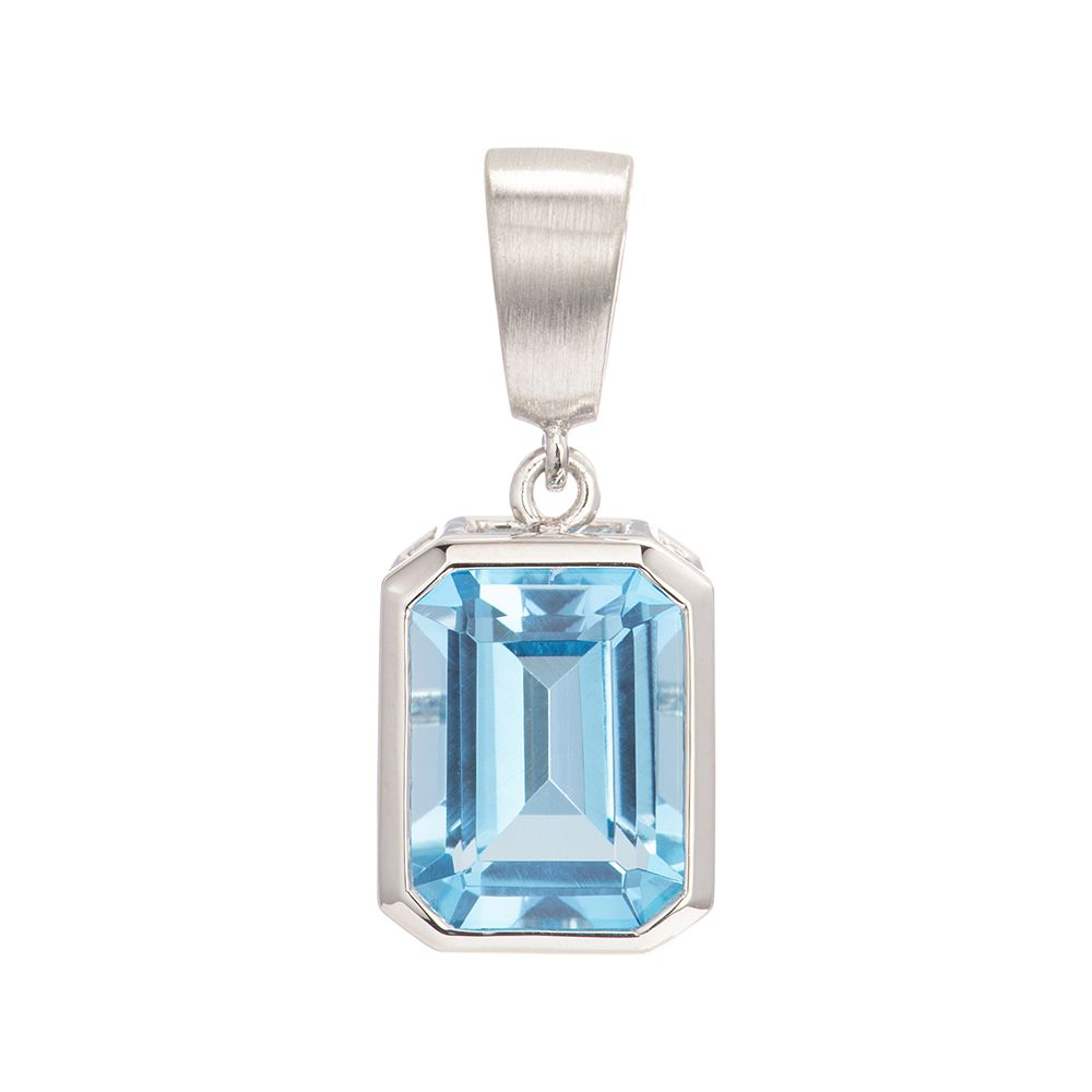 PLATINITY Anhänger beh. Swiss Blautopas ca. 2,20ct Platin 950