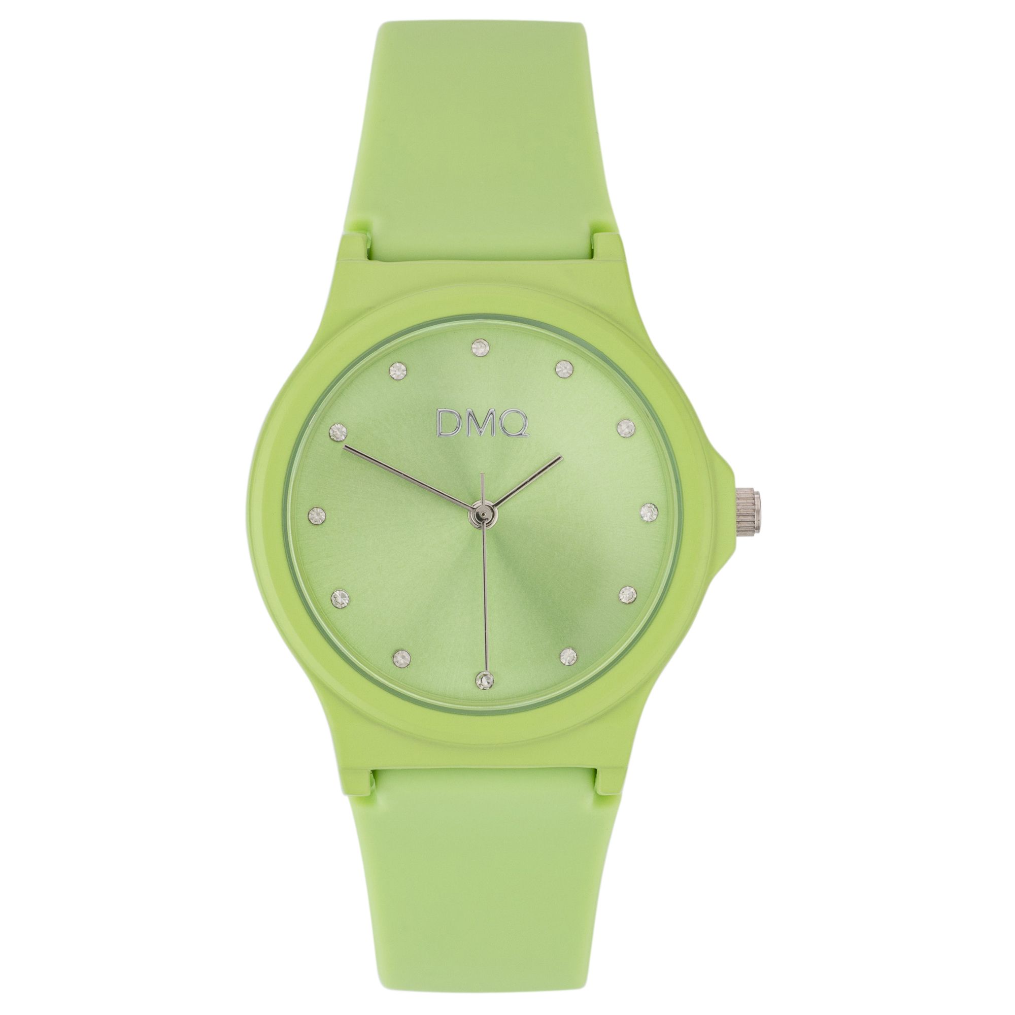 DIAMONIQUE® Damenuhr Quarzwerk = 0,12ct Silikonband