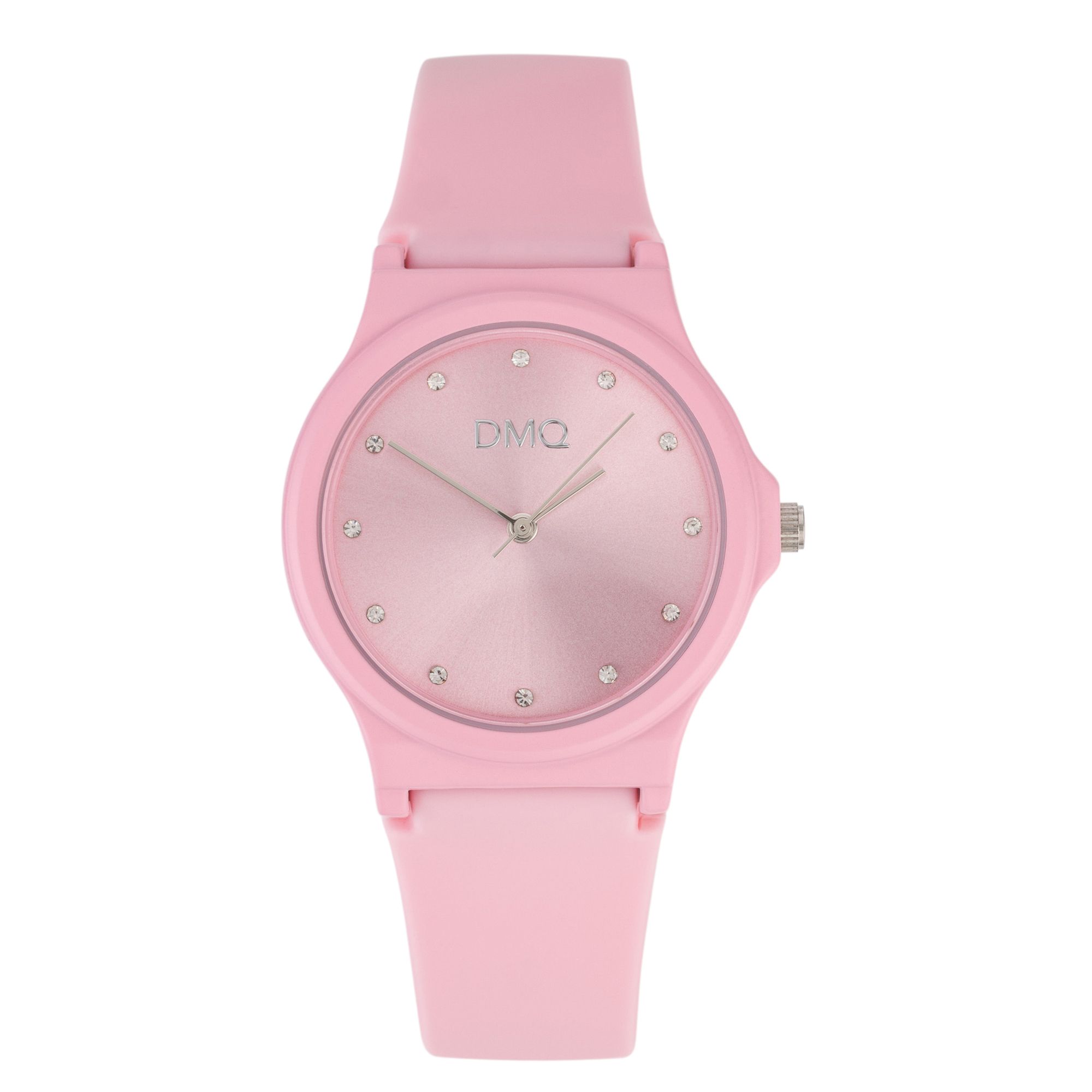 DIAMONIQUE® Damenuhr Quarzwerk = 0,12ct Silikonband