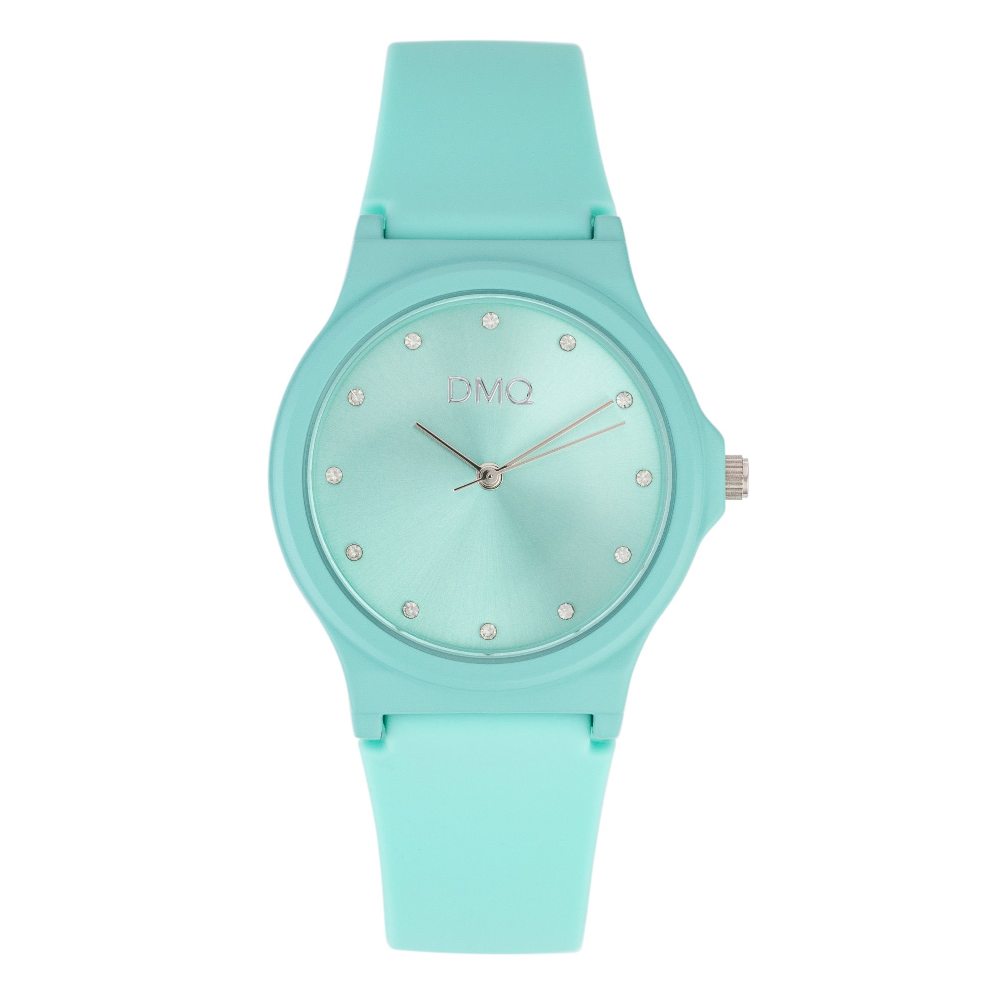 DIAMONIQUE® Damenuhr Quarzwerk = 0,12ct Silikonband