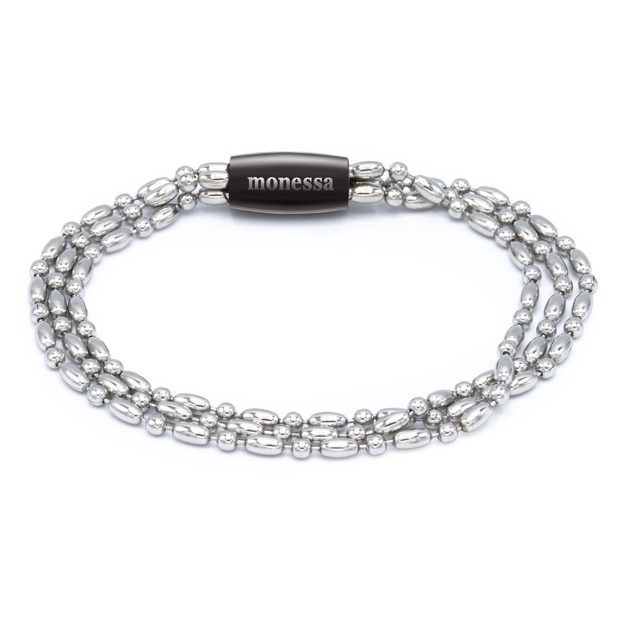 MONESSA Armband 3-Strang Edelstahl Magnetverschluß
