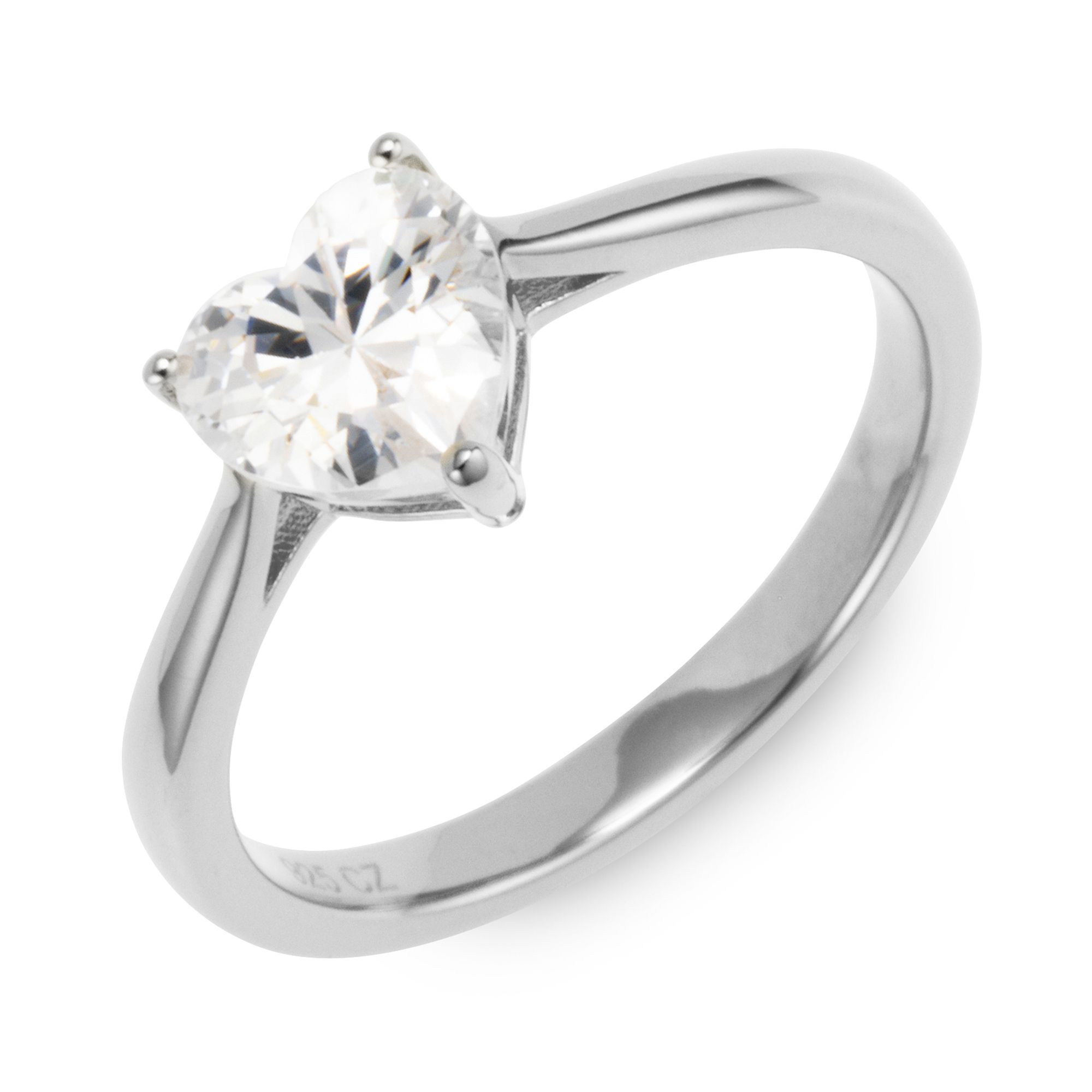 DIAMONIQUE® Ring = 1,50ct Herzschliff Silber 925