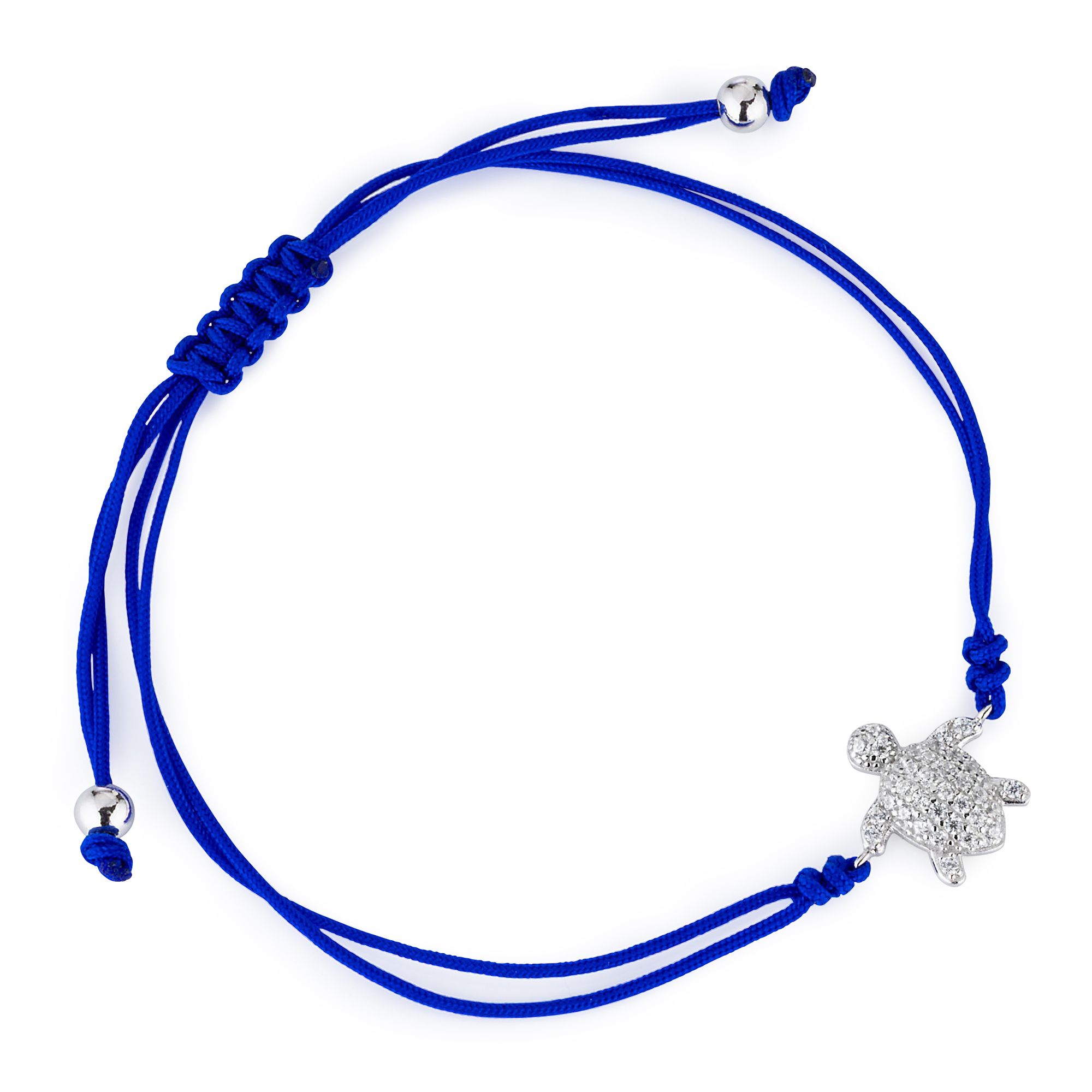 DIAMONIQUE® Makramee-Armband = 0,36ct Schildkröte Silber 925