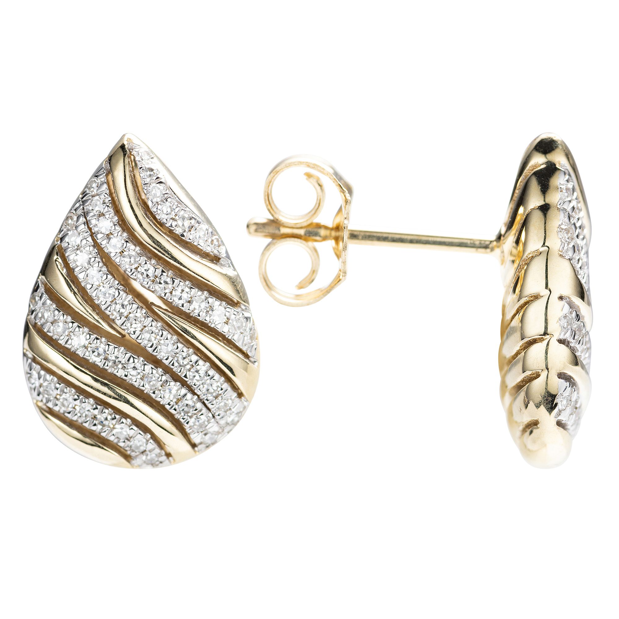 DIAMOUR Ohrstecker 106 Diamanten zus. ca. 0,19ct Gold 375