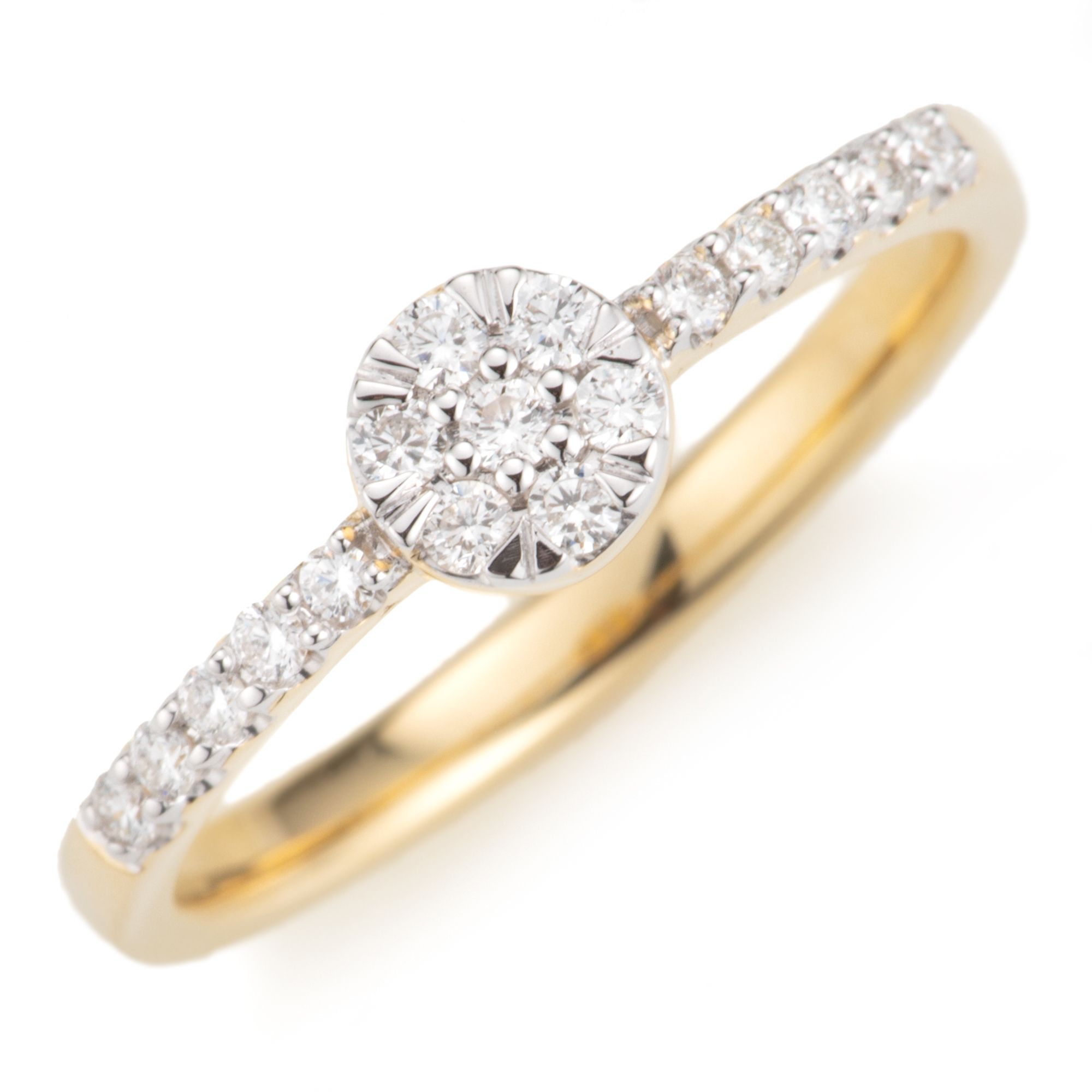 CANADIAN DIAMONDS Entourage-Ring 17 Brillanten zus. ca. 0,25ct Gold 750 ...