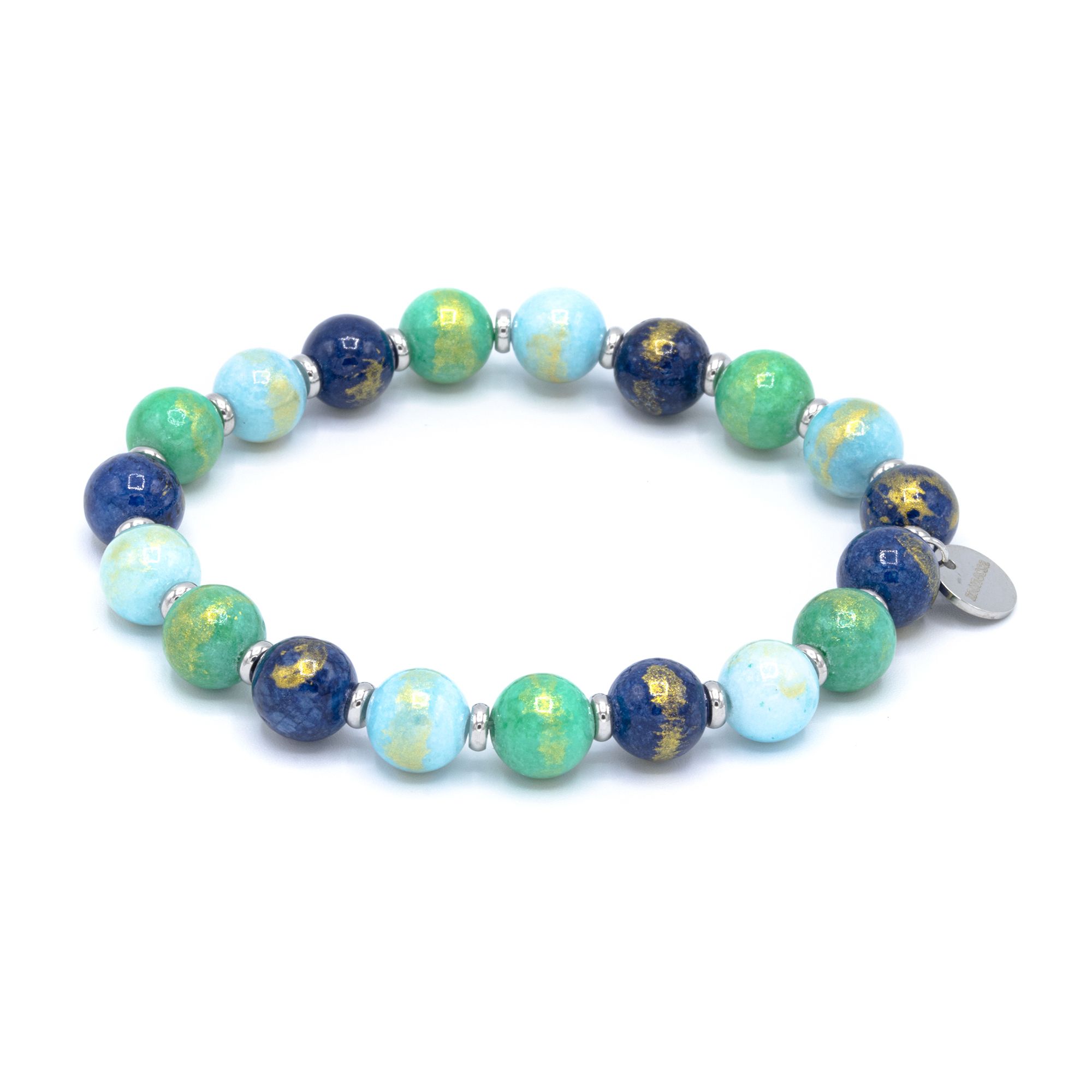 MONESSA Armband Edelsteine flexibel Edelstahl