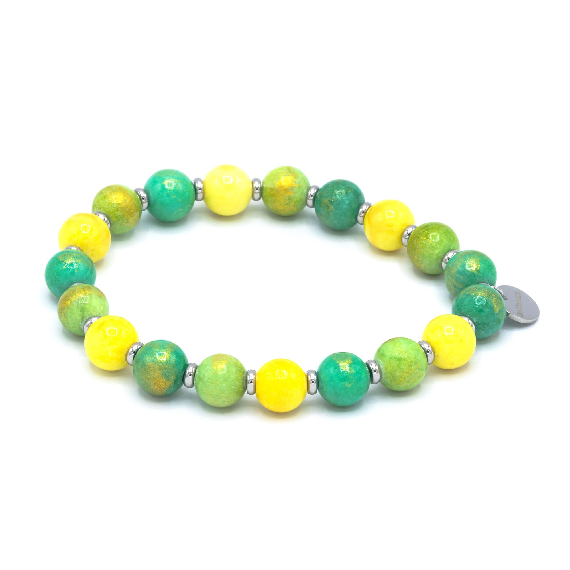 MONESSA Armband Edelsteine flexibel Edelstahl