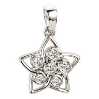 PLATINITY Stern-Anhänger 6 Brillanten zus. ca. 0,10ct Platin 950