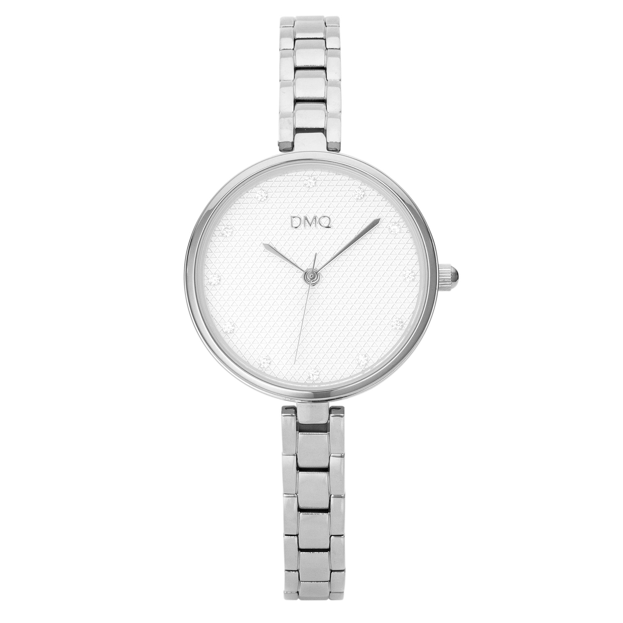 DIAMONIQUE® Damenuhr Quarzwerk = 0,24ct Metallband