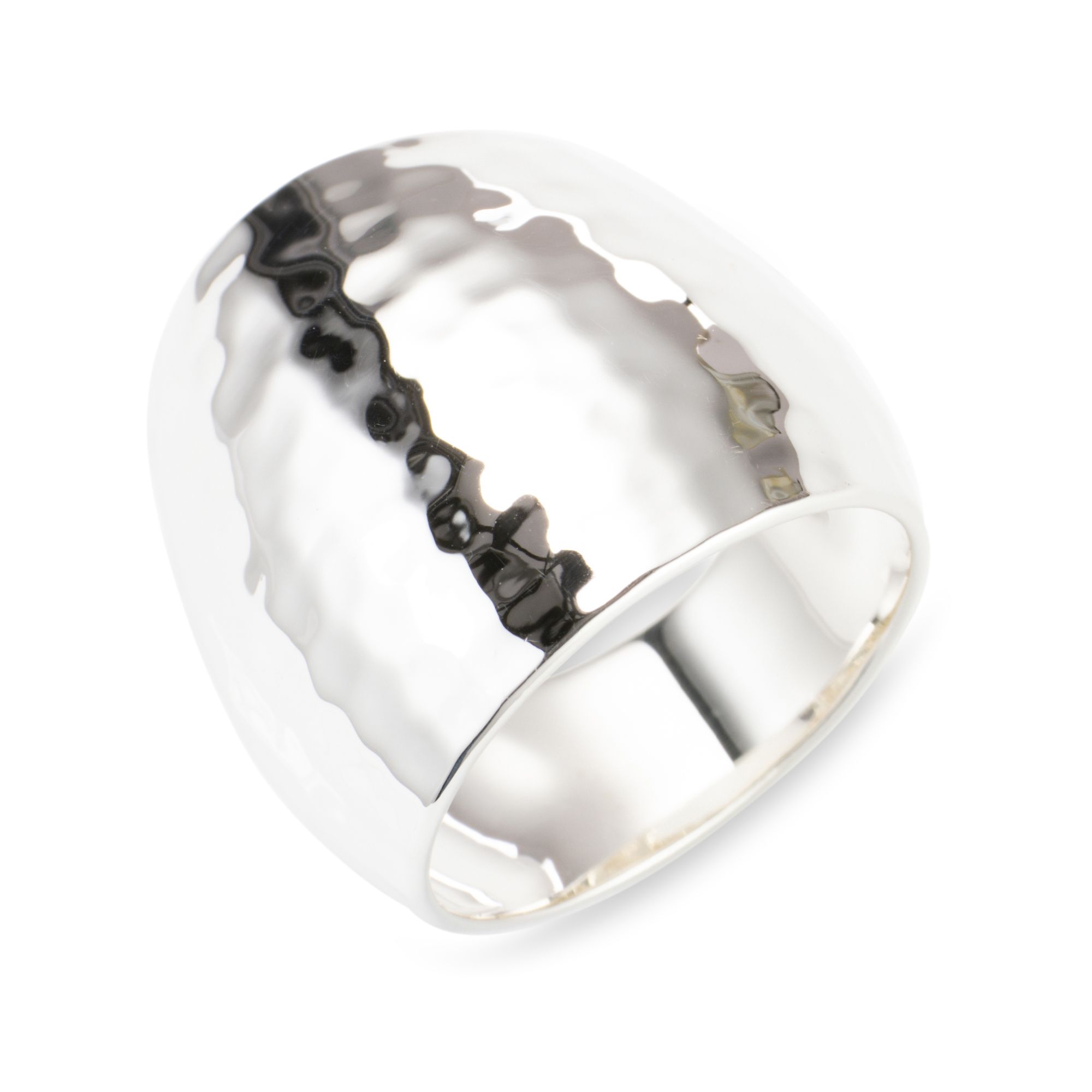 THOMAS & SOHN Ring poliert gehämmert Silber Palladio