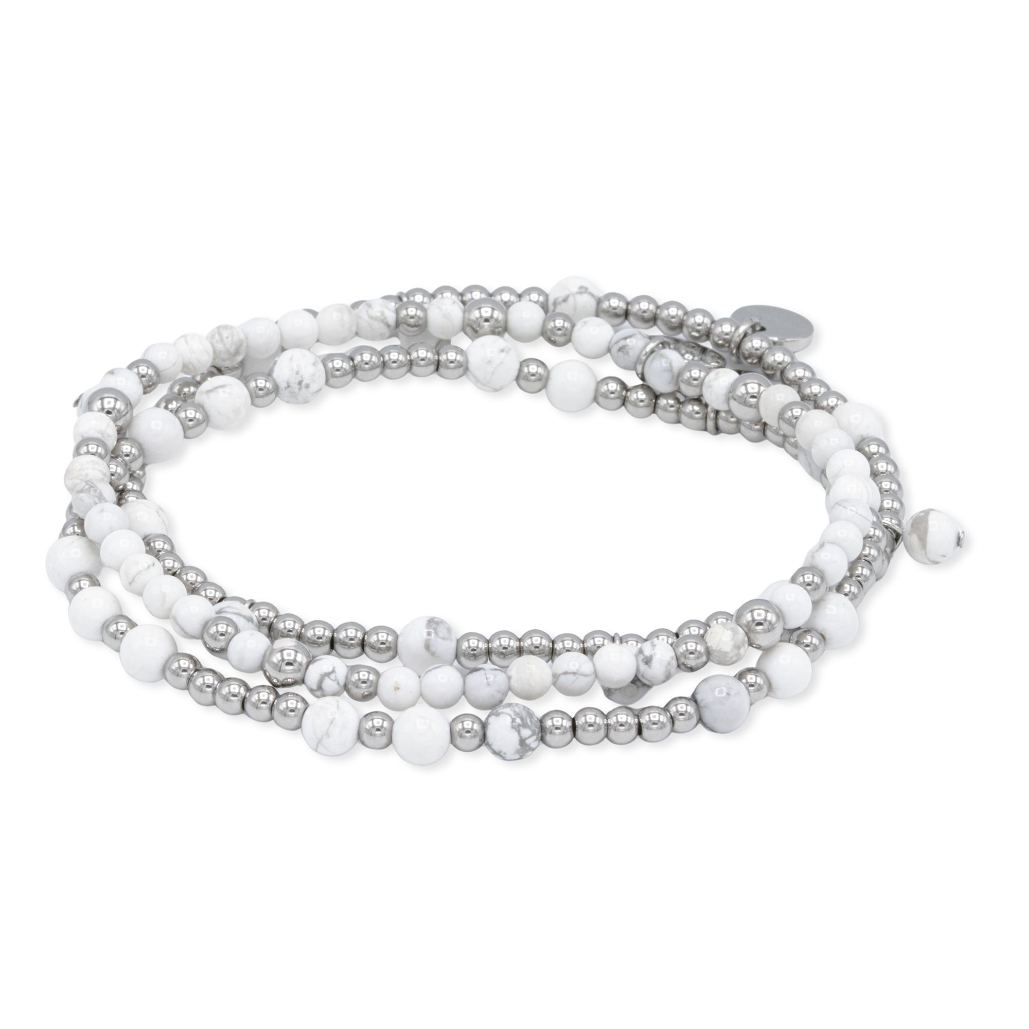 MONESSA 3 tlg. Armband Set Edelsteine flexibel Edelstahl