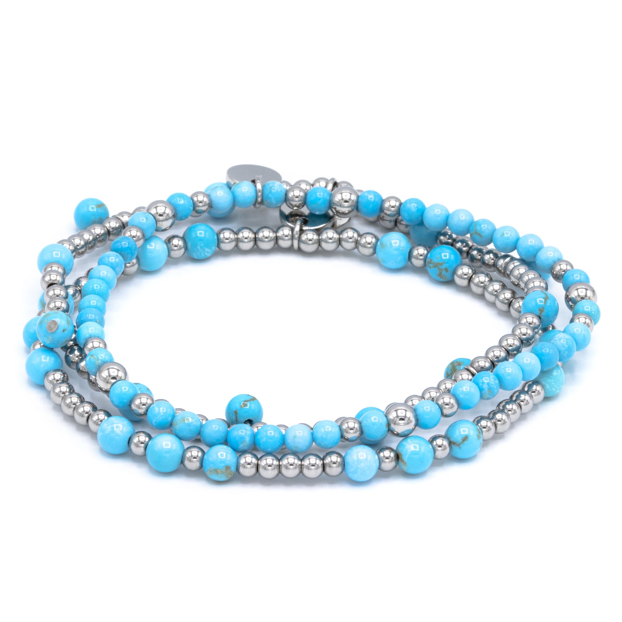 MONESSA 3 tlg. Armband Set Edelsteine flexibel Edelstahl