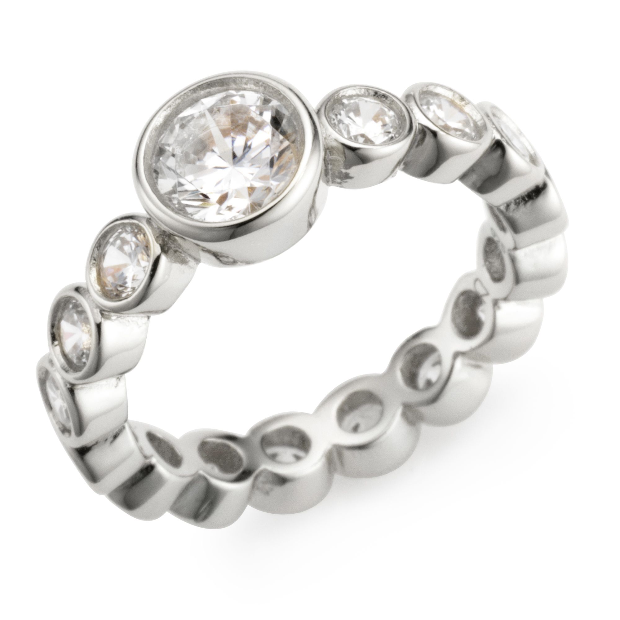 DIAMONIQUE® Ring = 2,40ct Brillantschliff Silber 925