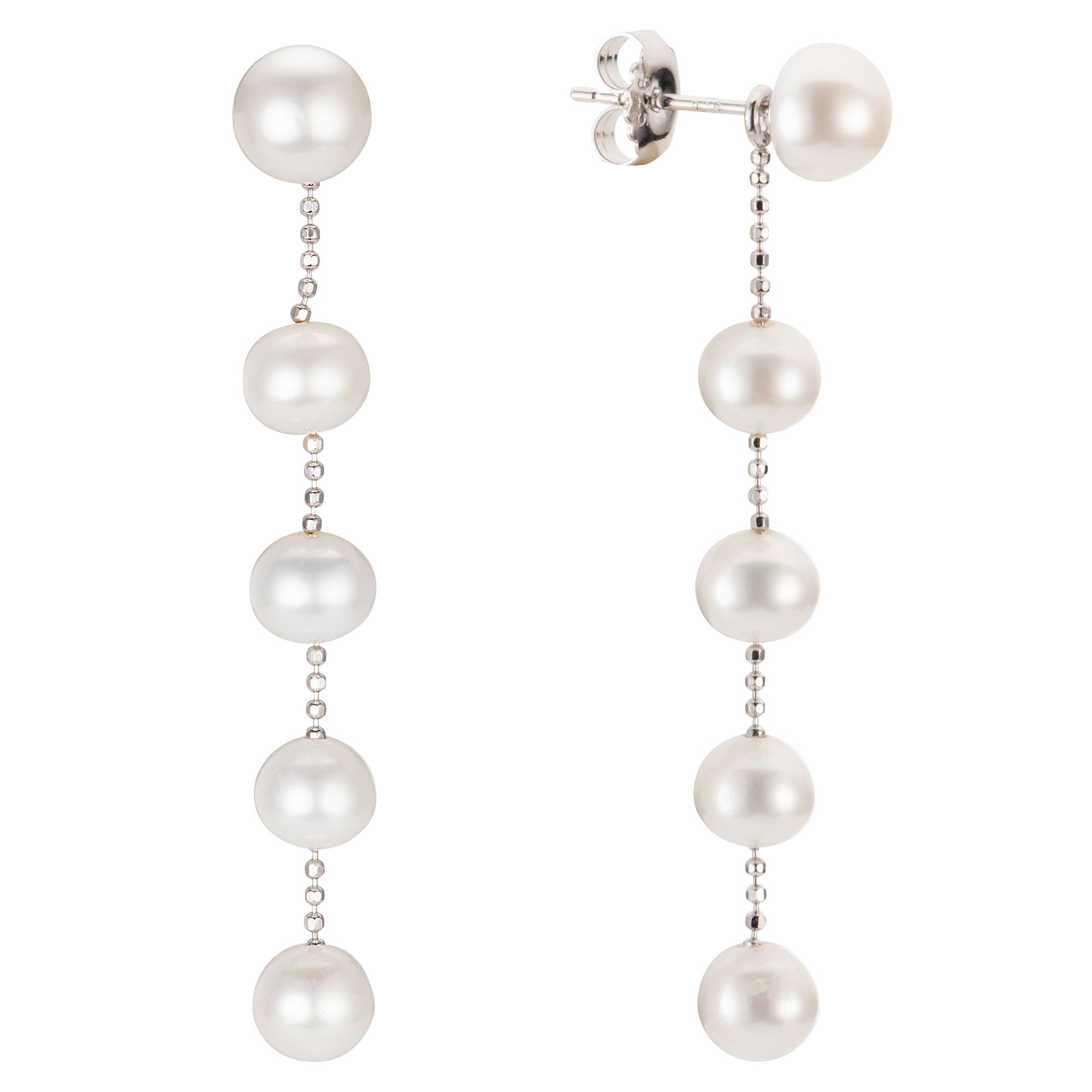 PERLEA Ohrhänger Süßwasserzucht- perlen 6-7mm Silber rhodiniert