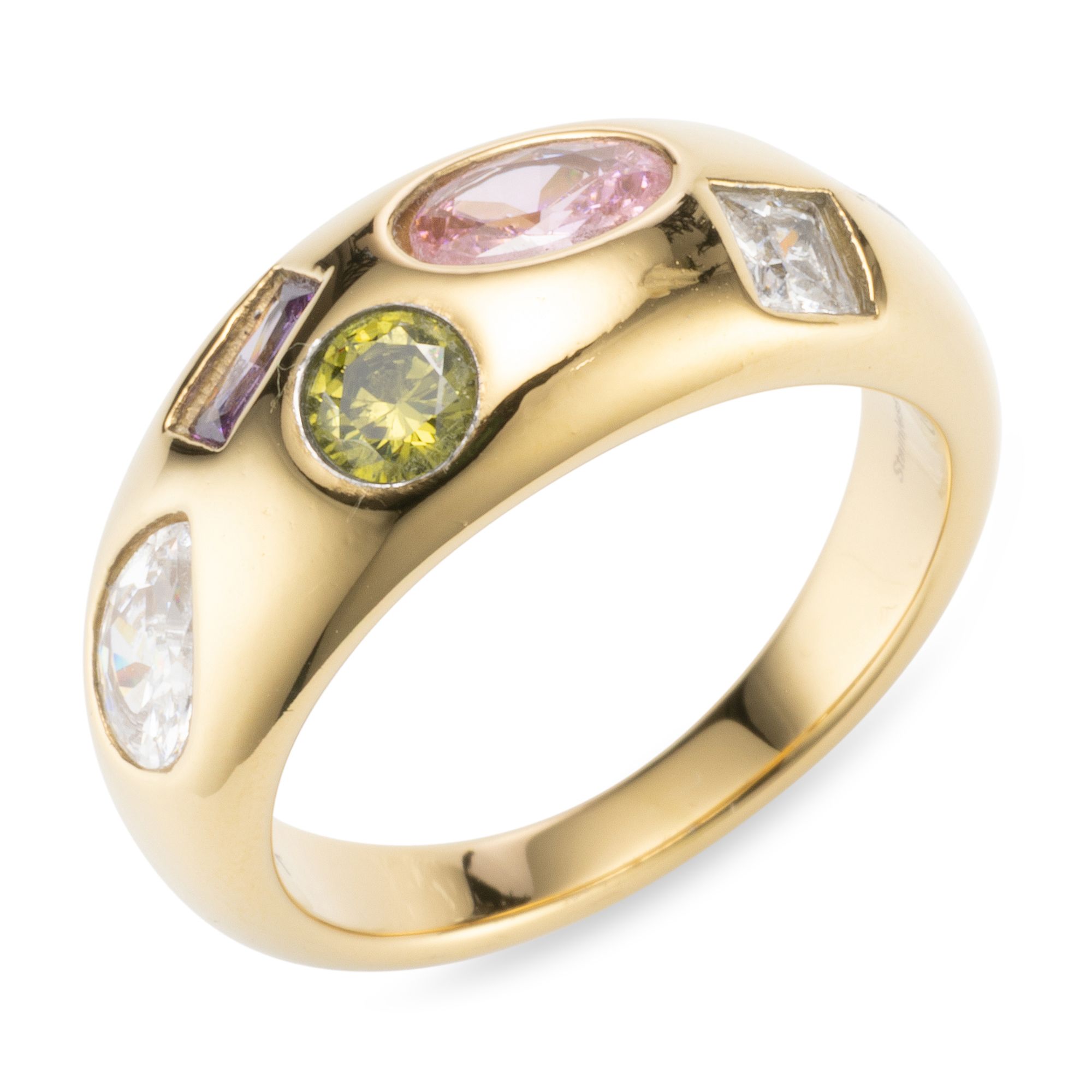 STEFFEN SCHRAUT Ring 6 Zirkonia multicolor Schliffmix Edelstahl