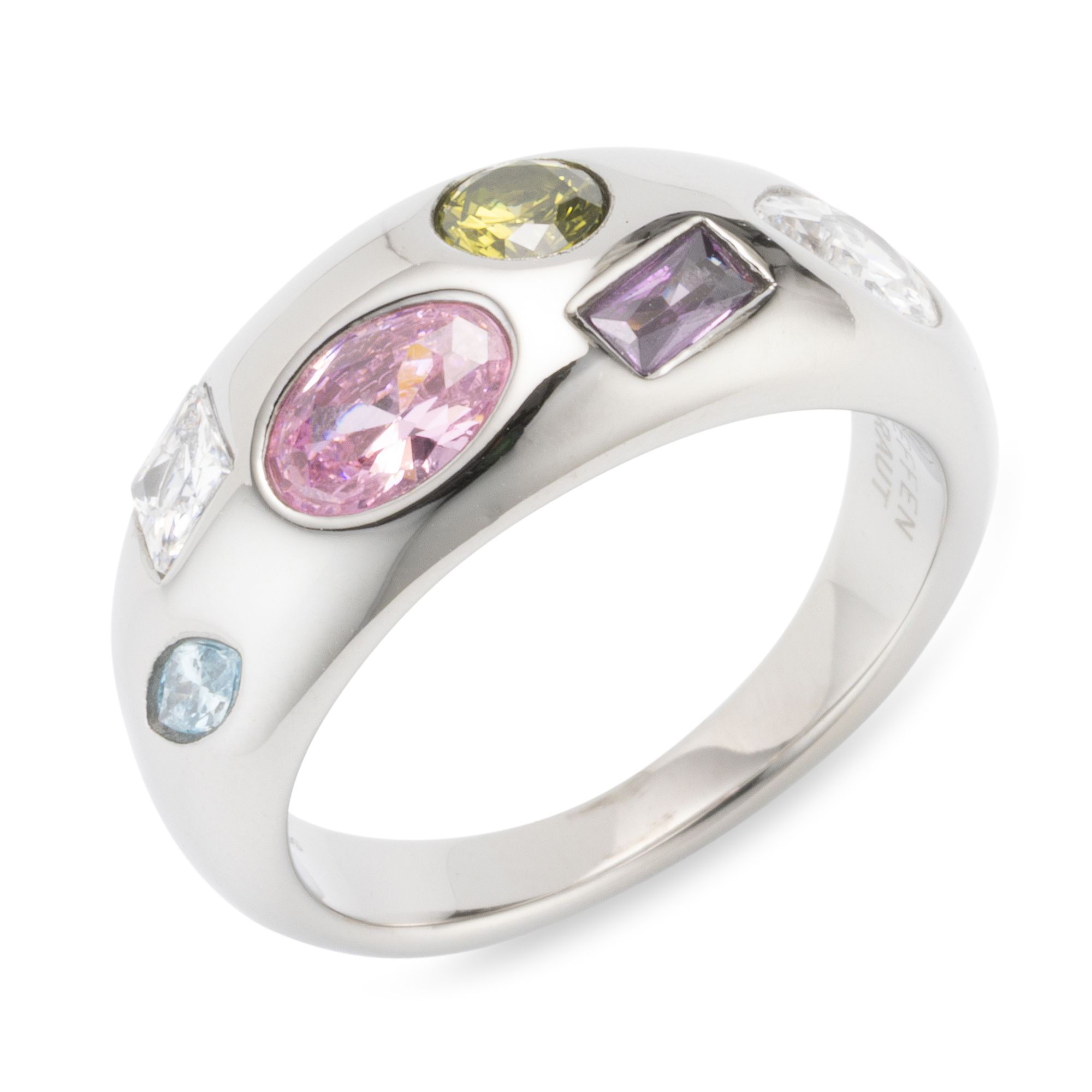 STEFFEN SCHRAUT Ring 6 Zirkonia multicolor Schliffmix Edelstahl