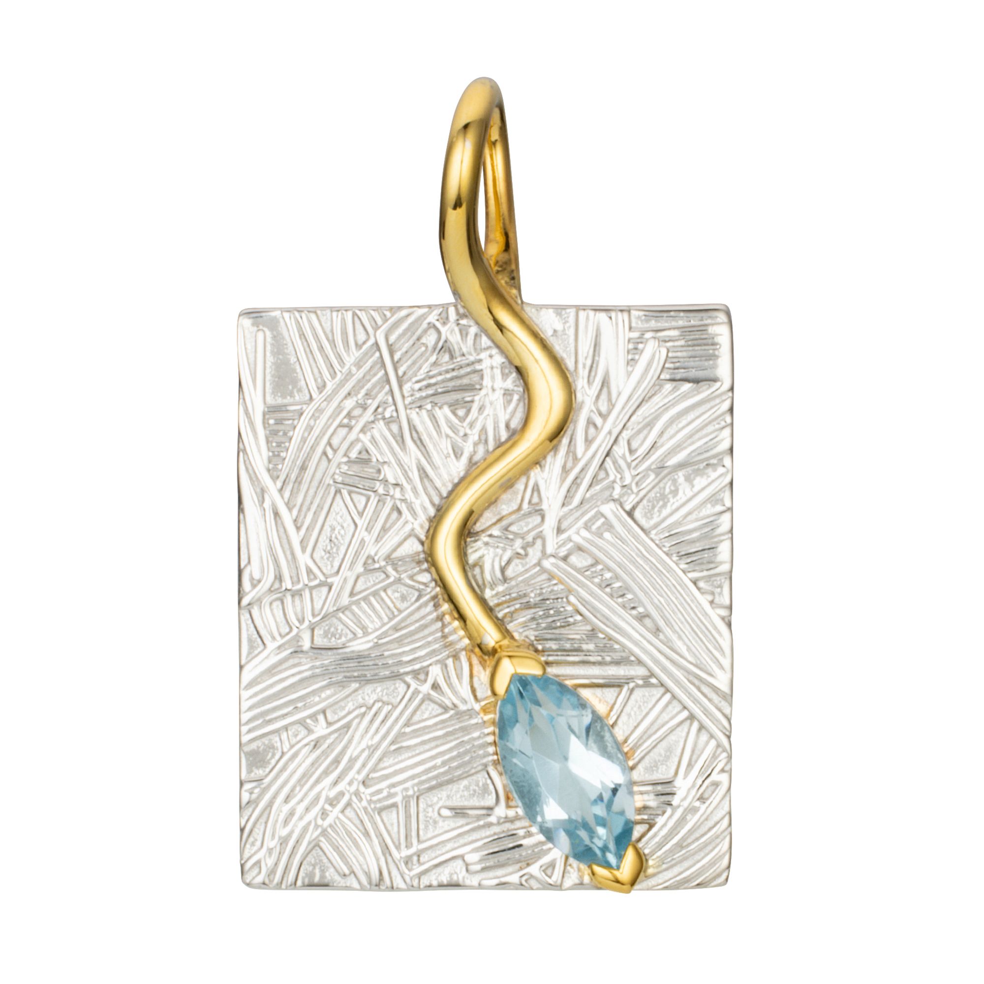 THOMAS & SOHN Edelstein ca.1,00ct Anhänger Navetteschliff Silber Bicolor-Optik