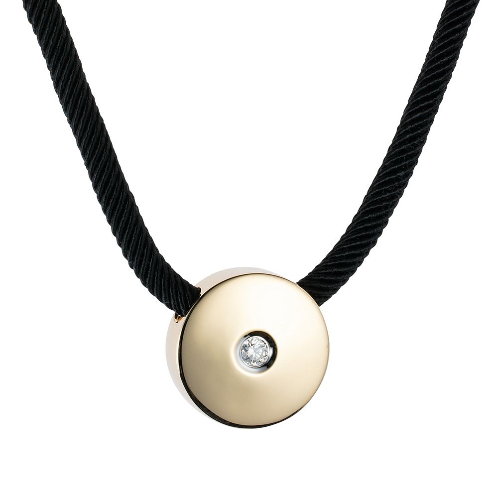 GOLDSCHMUCK FÜR MICH Anhänger mit Nyloncollier 1 Brillant ca. 0,18ct Gold 585