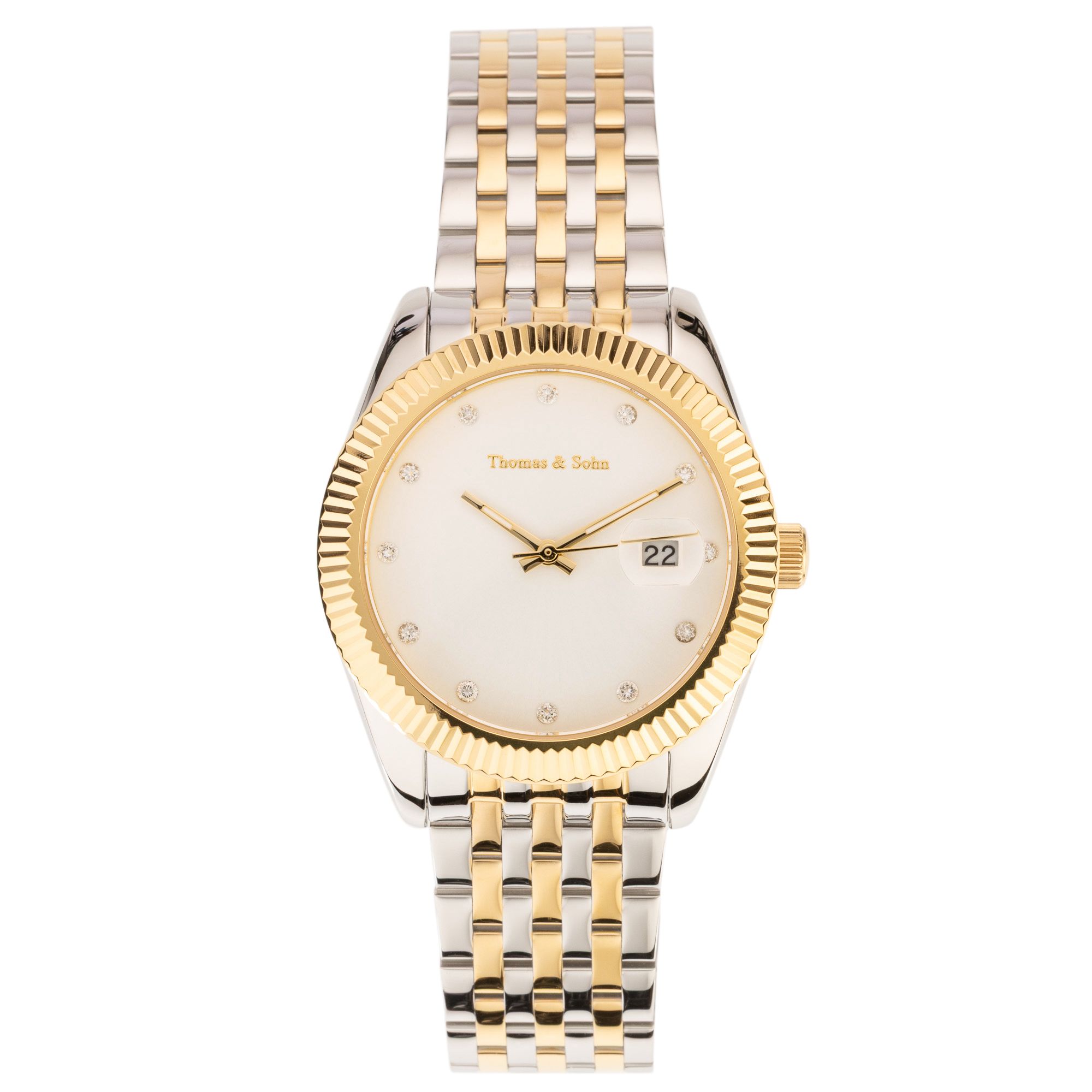 THOMAS & SOHN Lab Grown Brillanten ca. 0,25ct Unisexuhr Edelstahlband